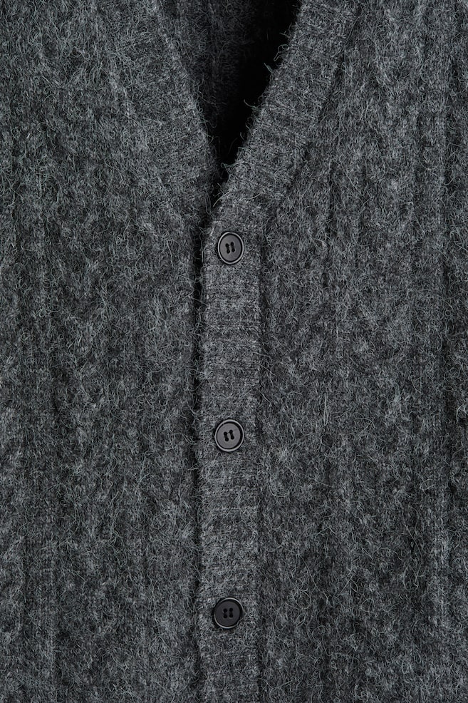 Vestă tricotată cu torsade Loose Fit - Gri - 4