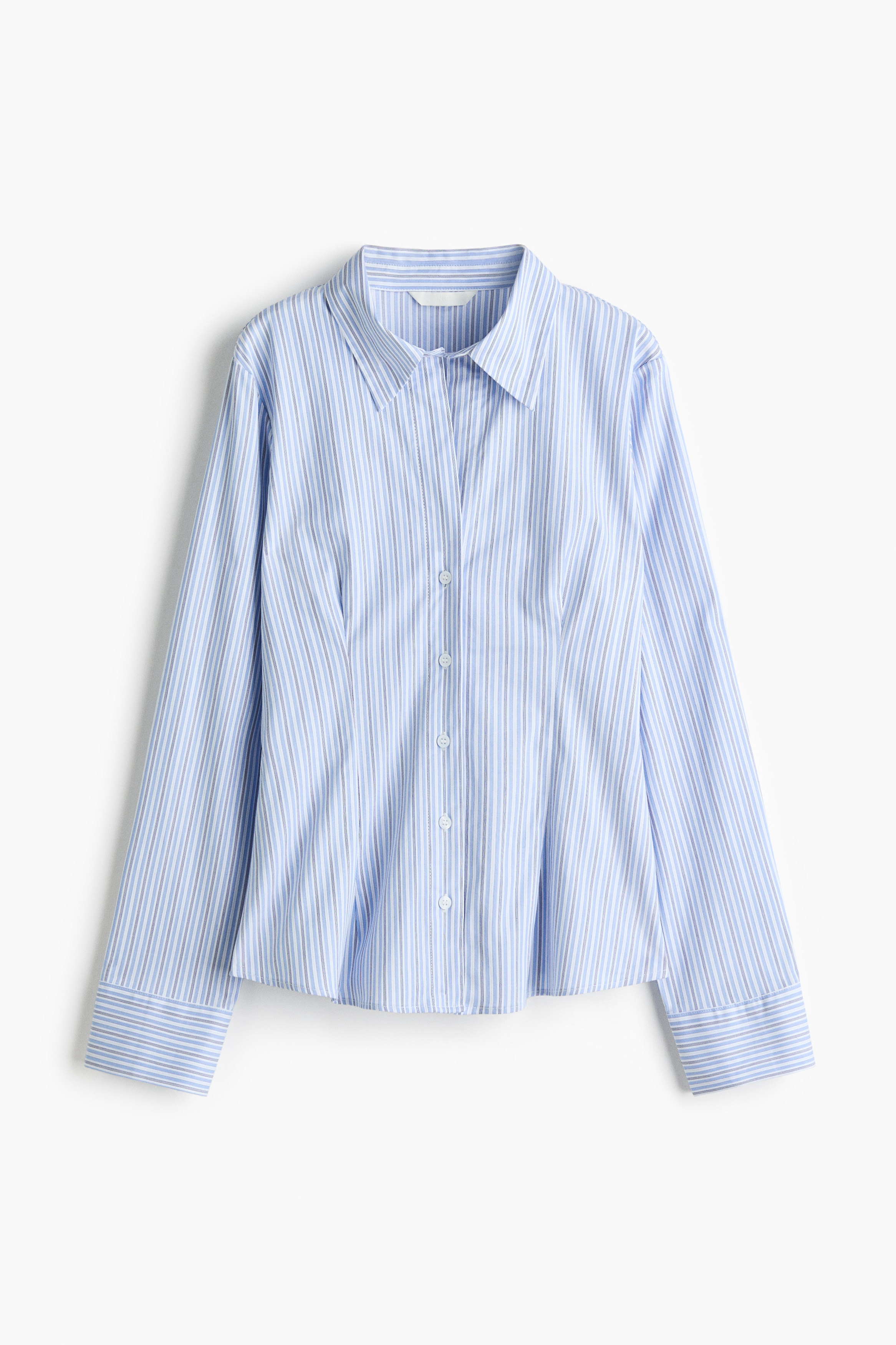 Fitted shirt - Light blue/Striped/Dark blue/Striped/Black/White