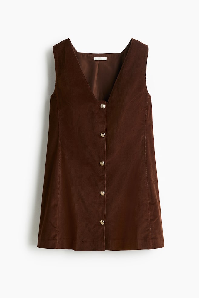 Pinafore-Kleid aus Cord - Dunkelbraun - 1