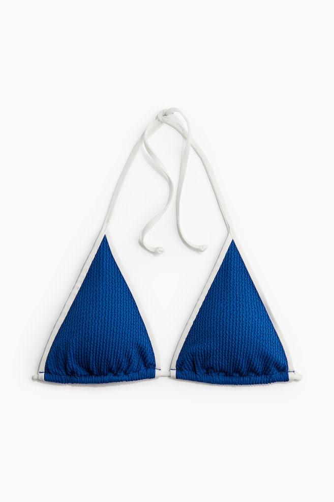 Haut de maillot triangle paddé - Bleu/blanc - 1