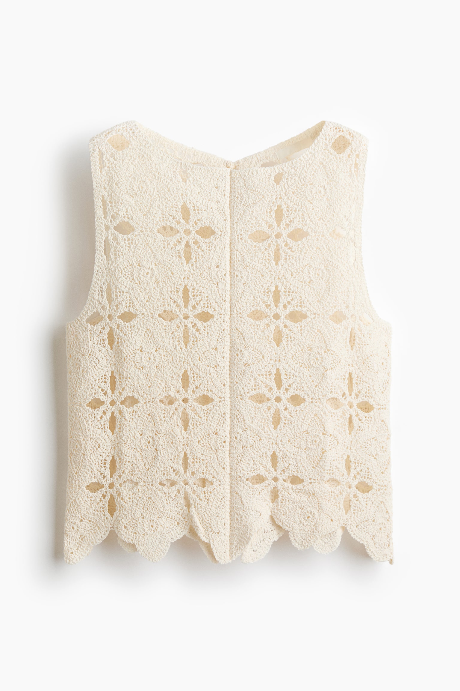 Crochet-look top-Cream - 1