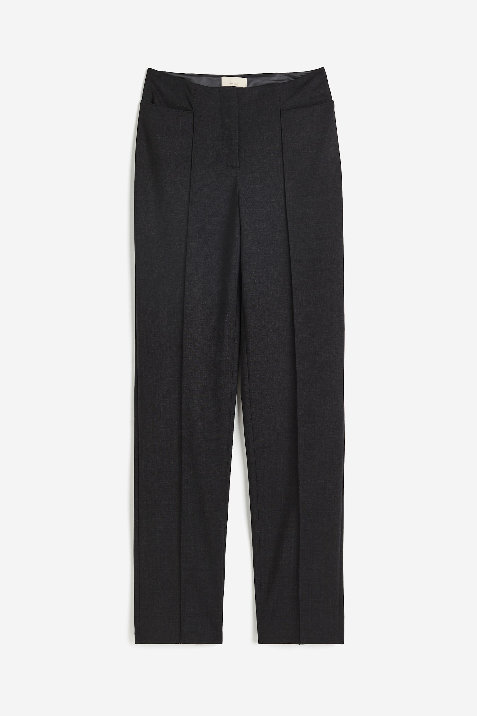 Wool-blend trousers - Dark grey - 1