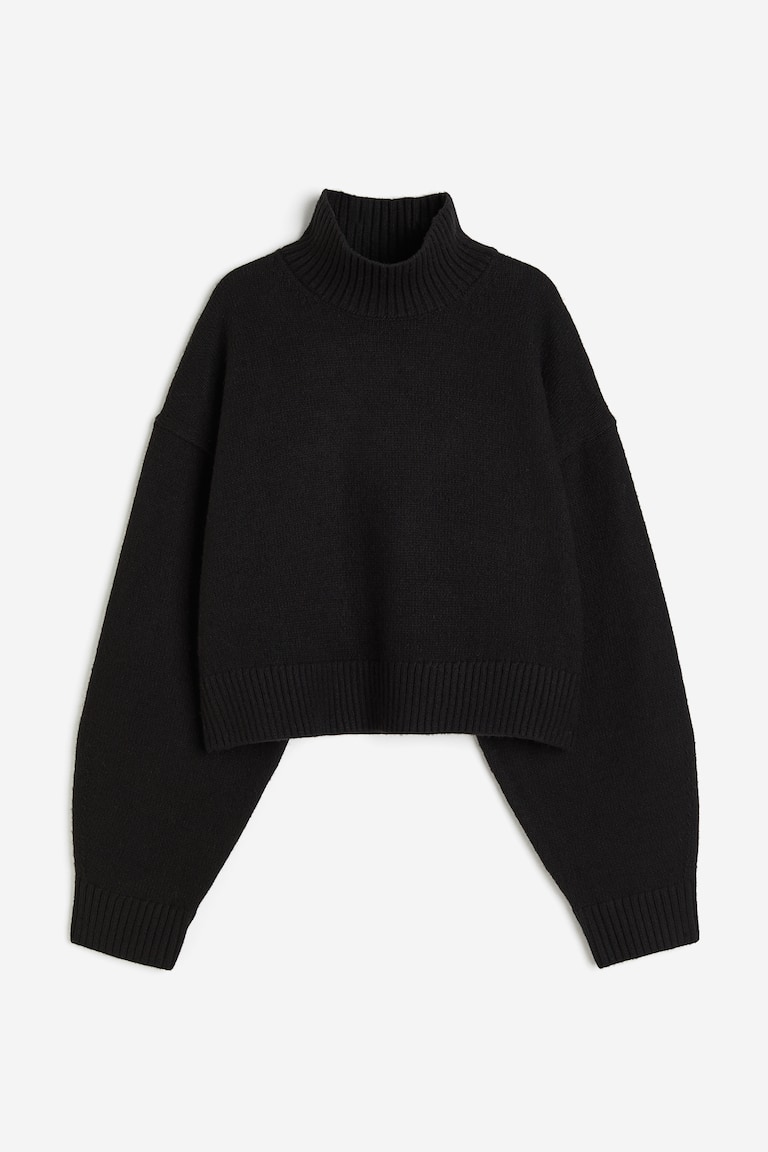 Oversized turtleneck jumper Black Ladies H&M IN