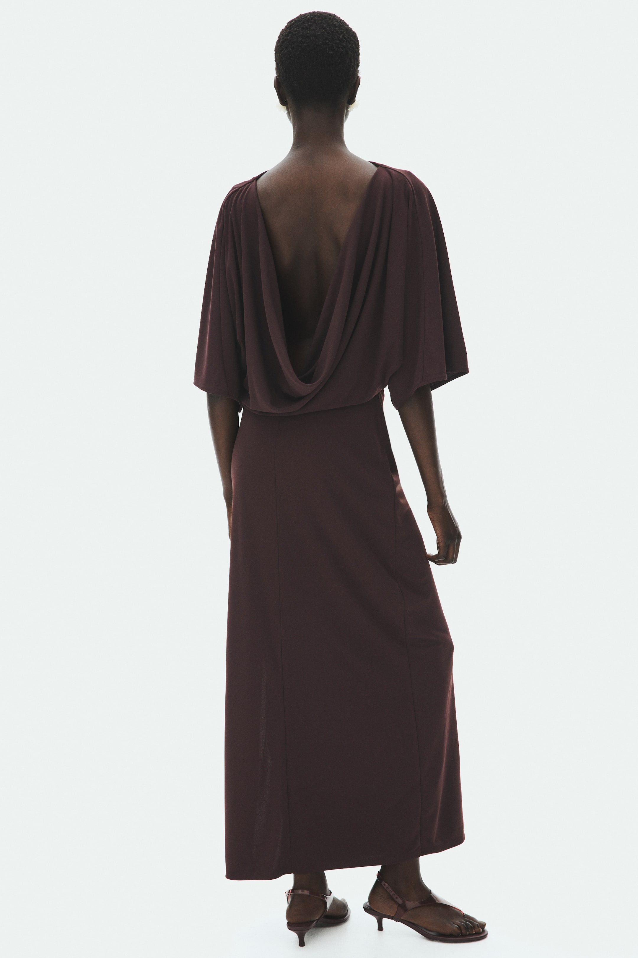 Cowl-Back Jersey Dress