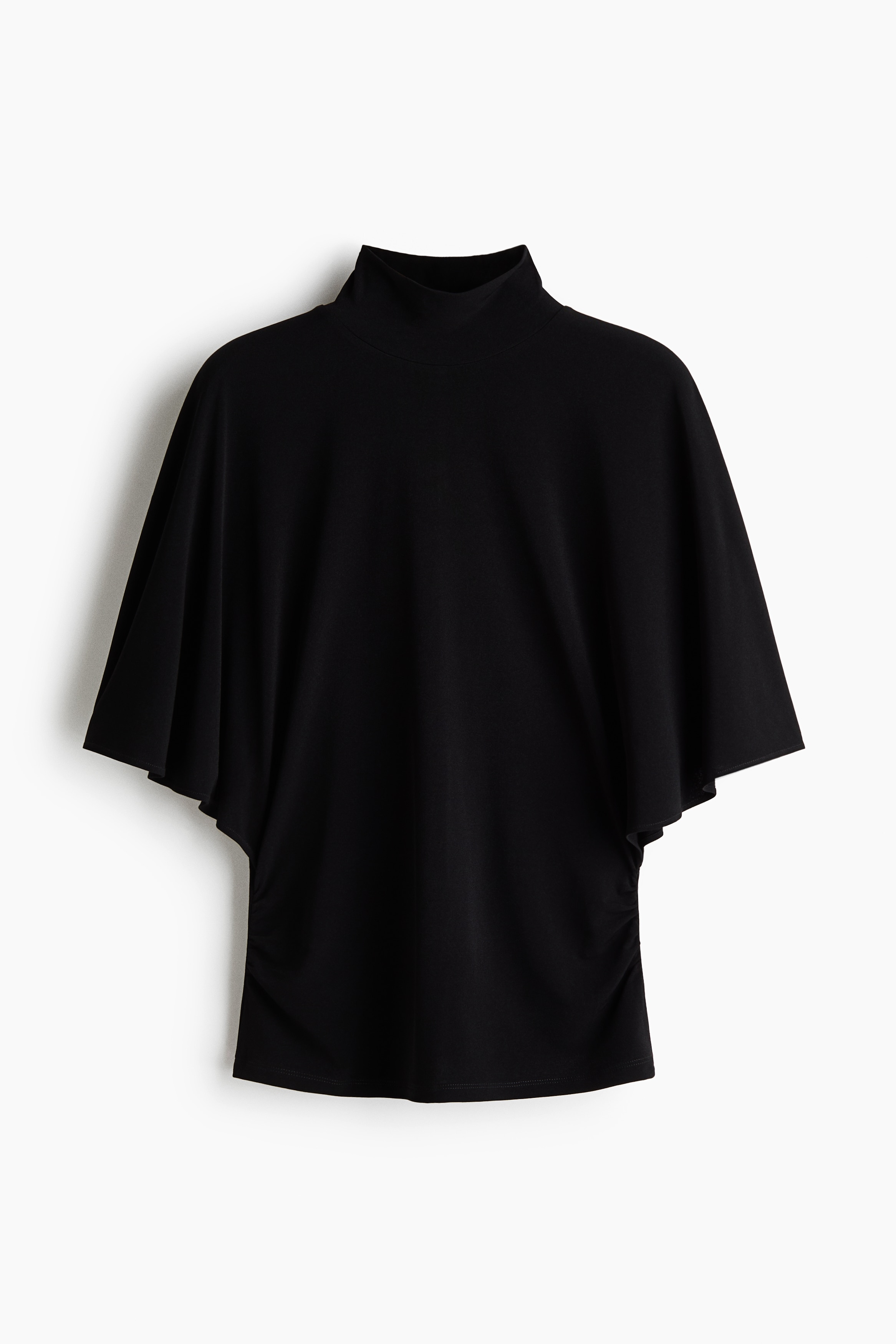 Maglia a collo alto con maniche a pipistrello - Nero/Marrone scuro/leopardato/Rosso