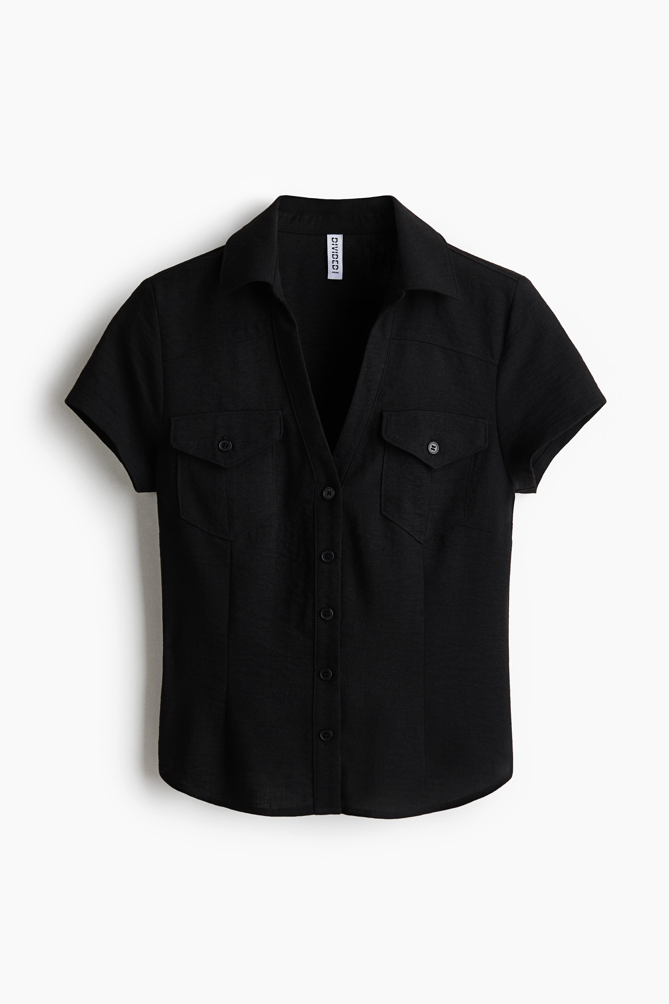 Short-Sleeved Utility Shirt - Black/Cream/Dark khaki green
