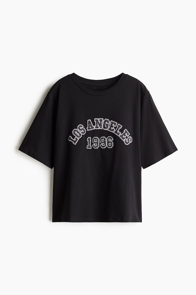 Embellished T-Shirt - Black/Los Angeles - 1
