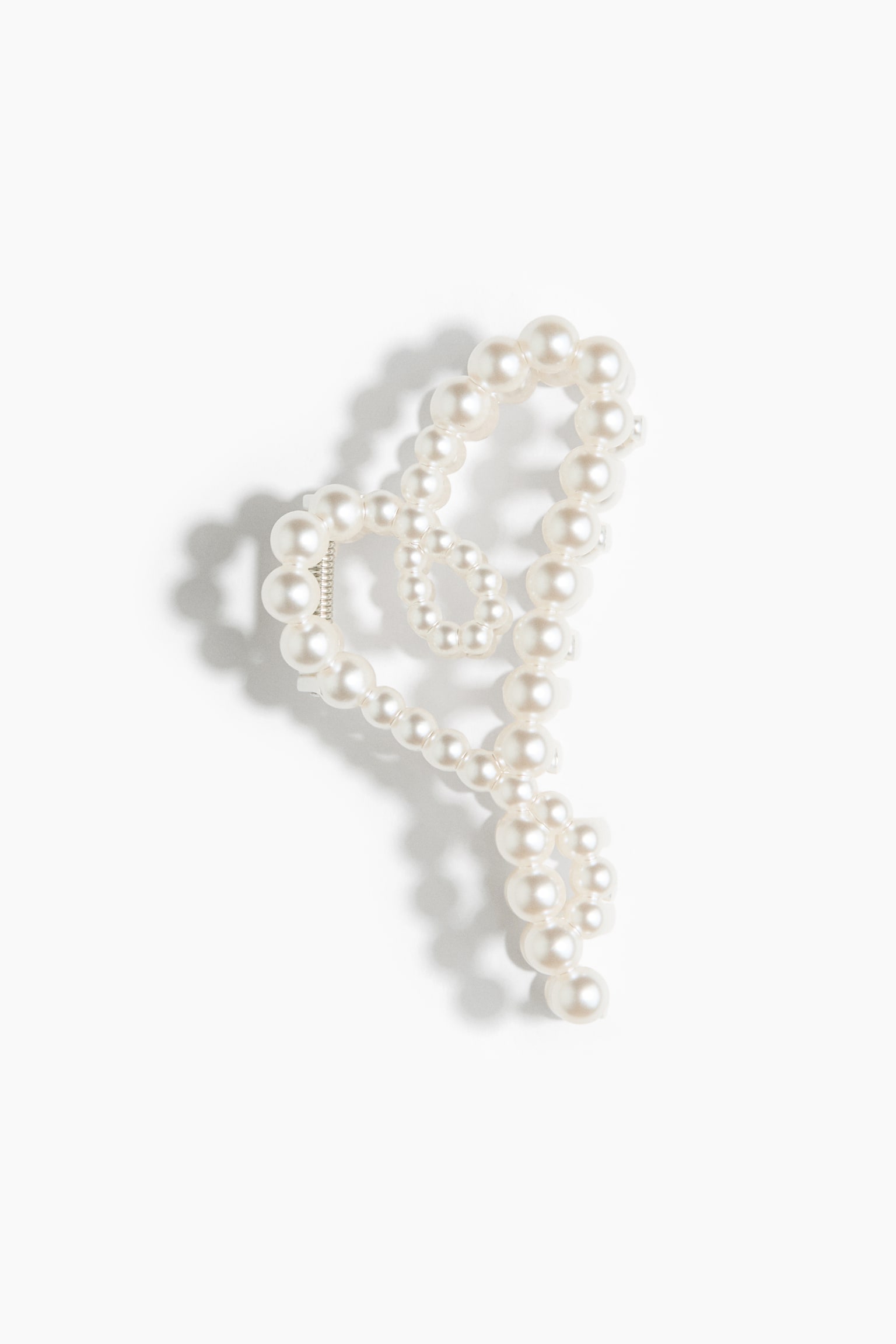 Beaded hair claw - White