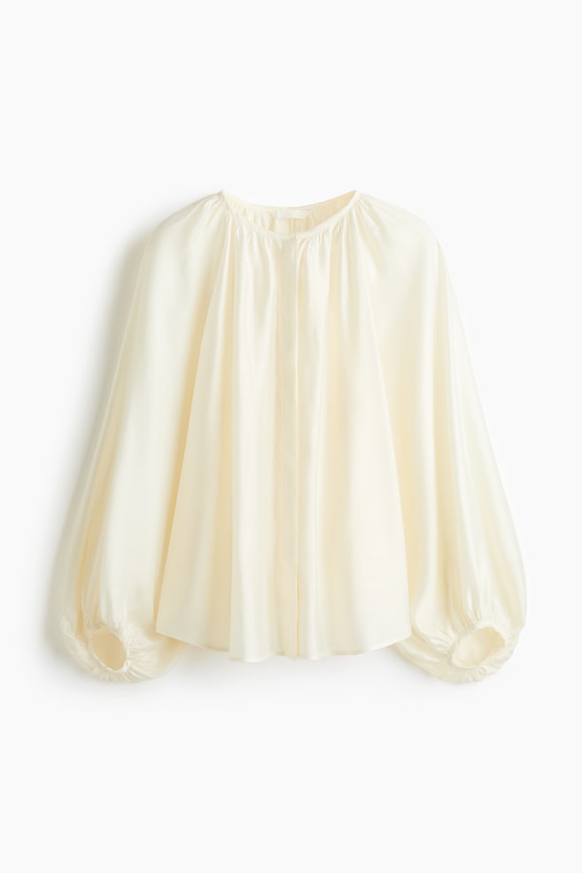 Oversized Blouse - Cream/Beige/Leopard print - 1