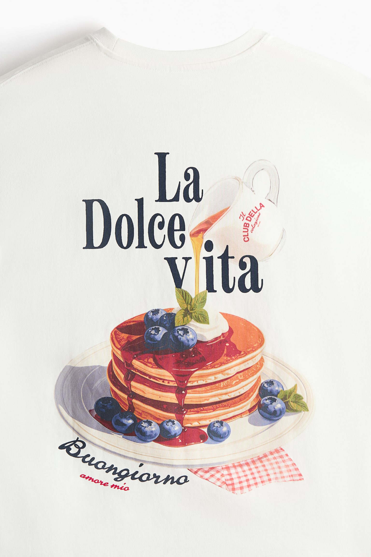 Oversized print-motif T-shirt - White/La Dolce Vita/Light beige/Macchiato/Dark grey/Espresso - 4