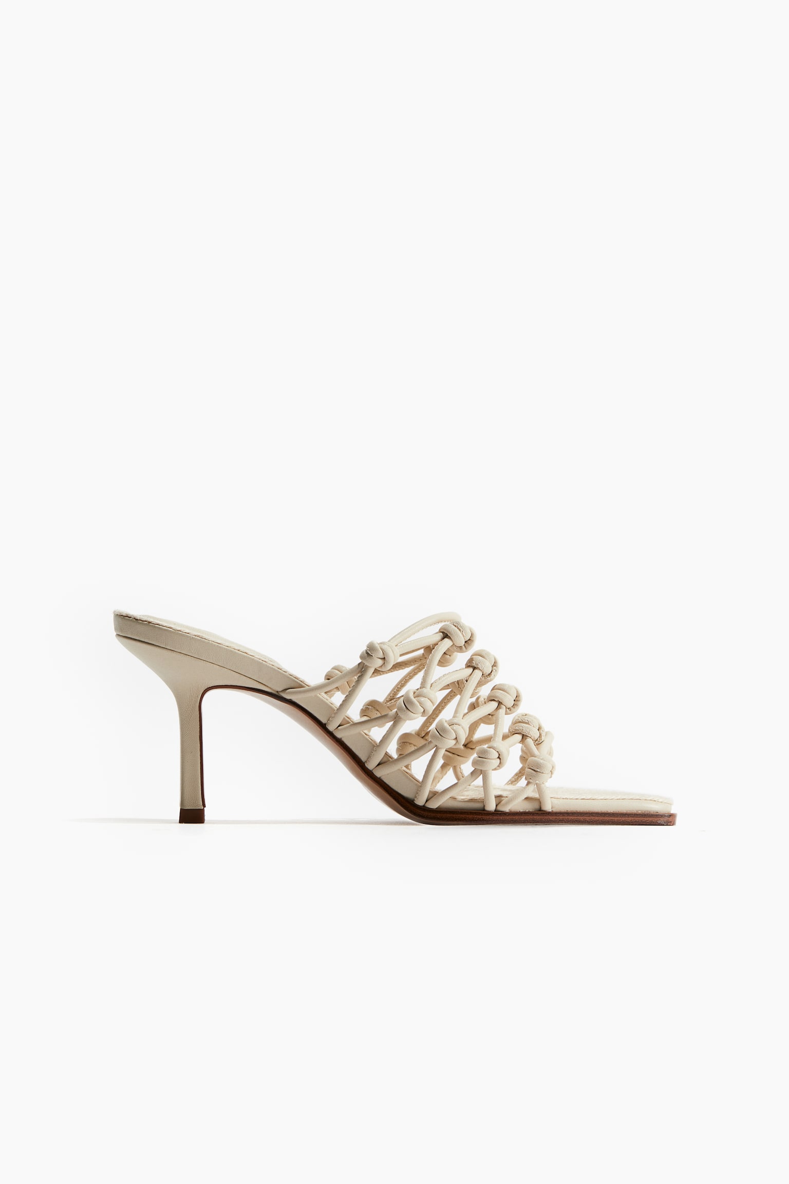 Knot-detail Heeled Sandals - Light beige/Black - 2