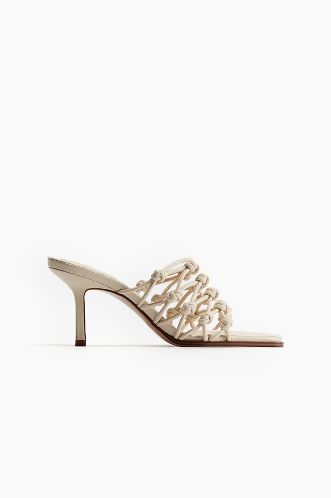 Knot-detail heeled sandals - Light beige - 1