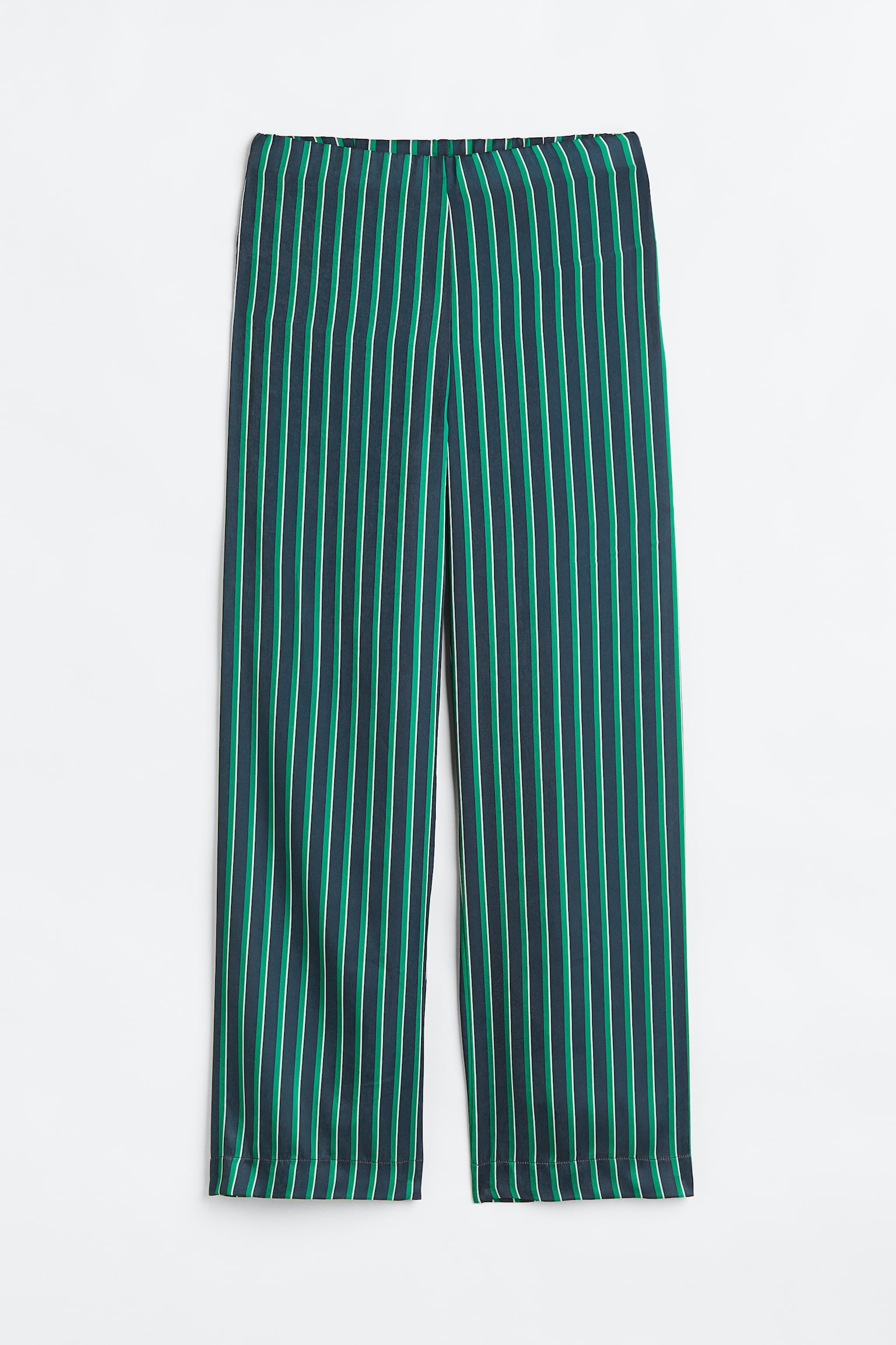 Satin trousers - Green/Striped - 1