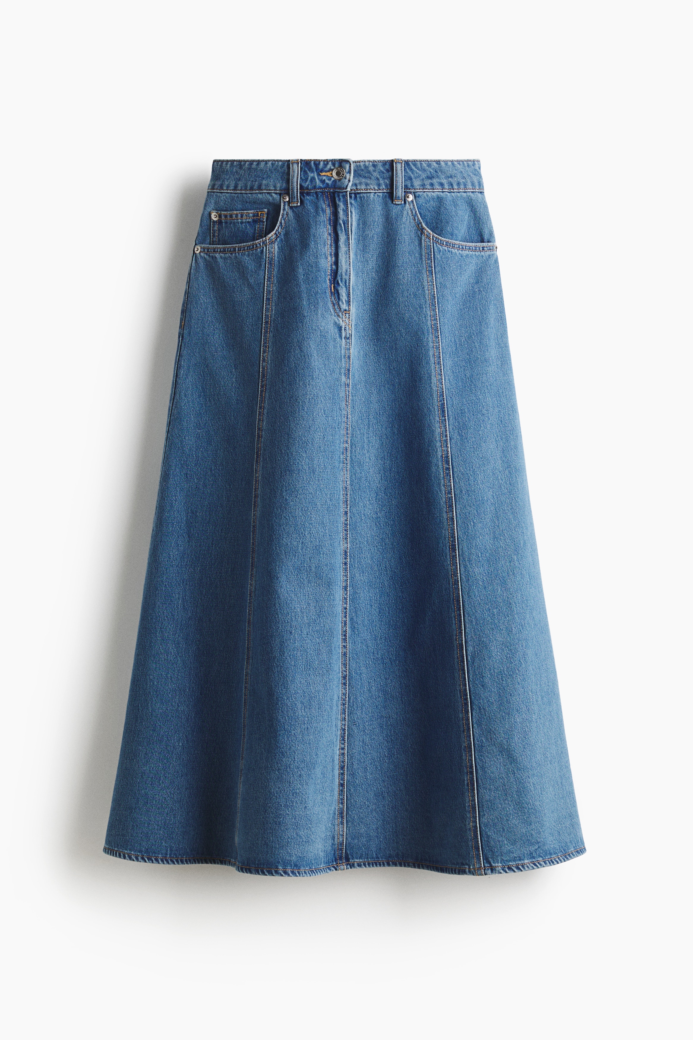 A-Line Denim Skirt - Denim blue