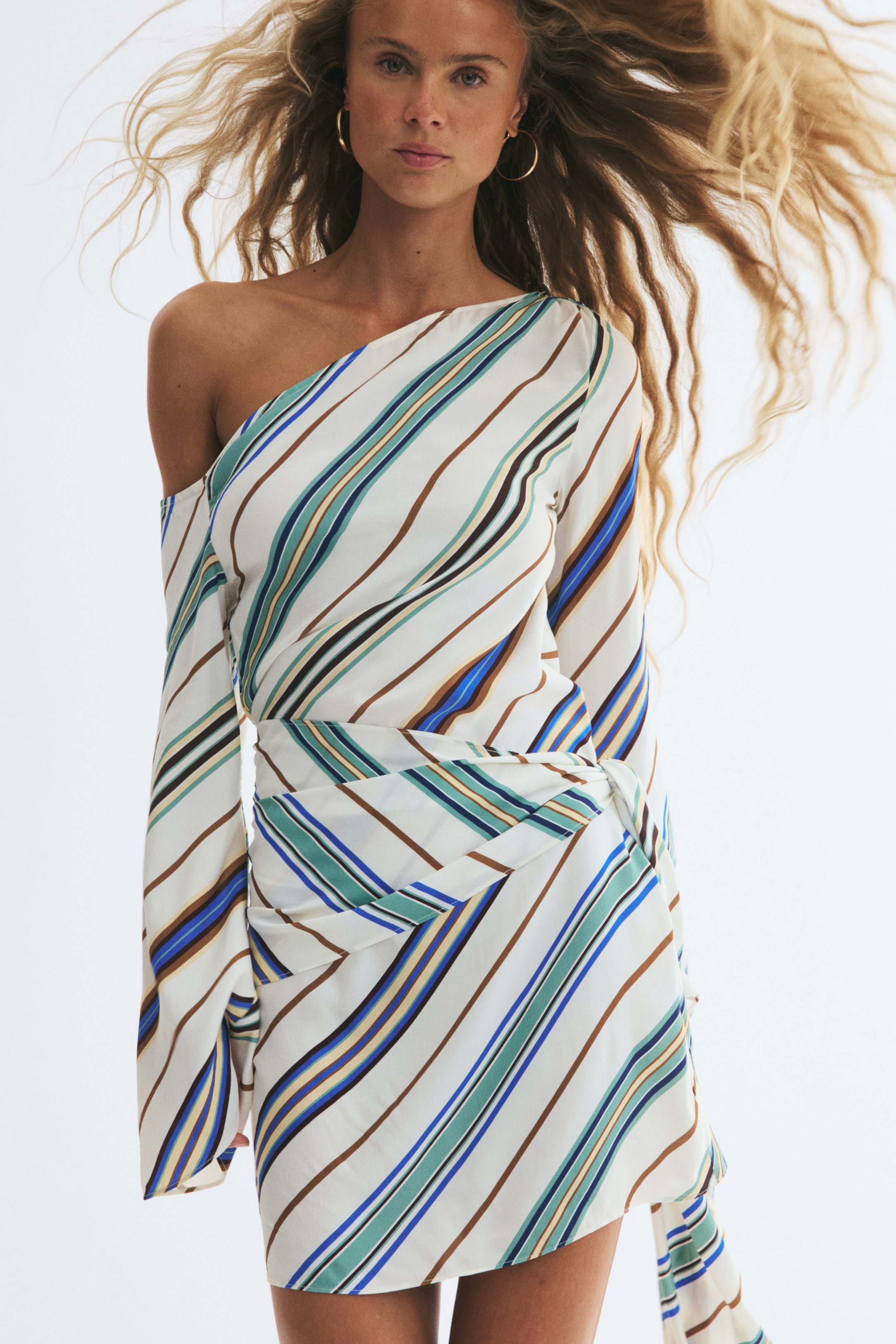 One-Shoulder Viscose Dress