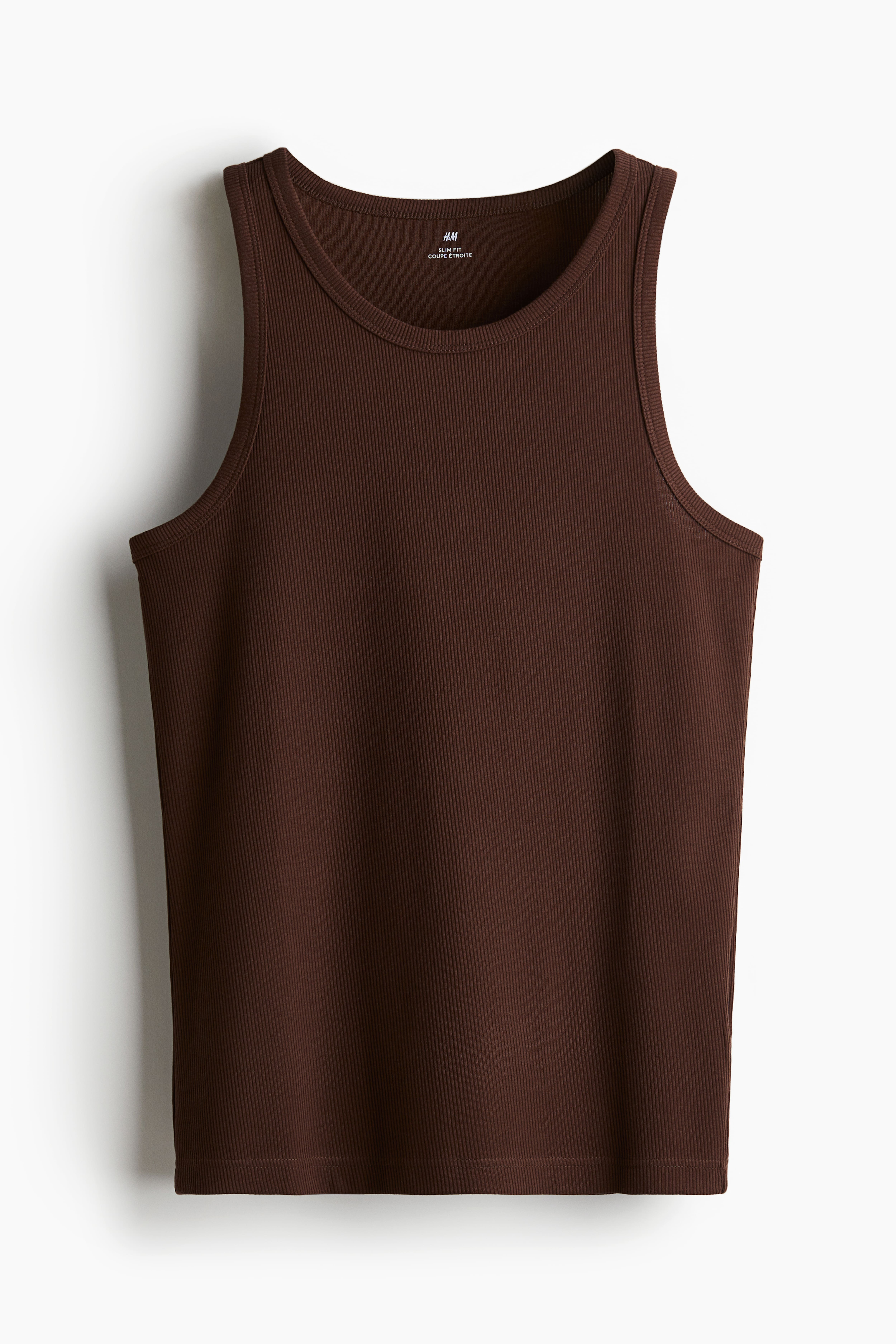 Slim Fit Ribbed Tank Top Brown Men H M CA