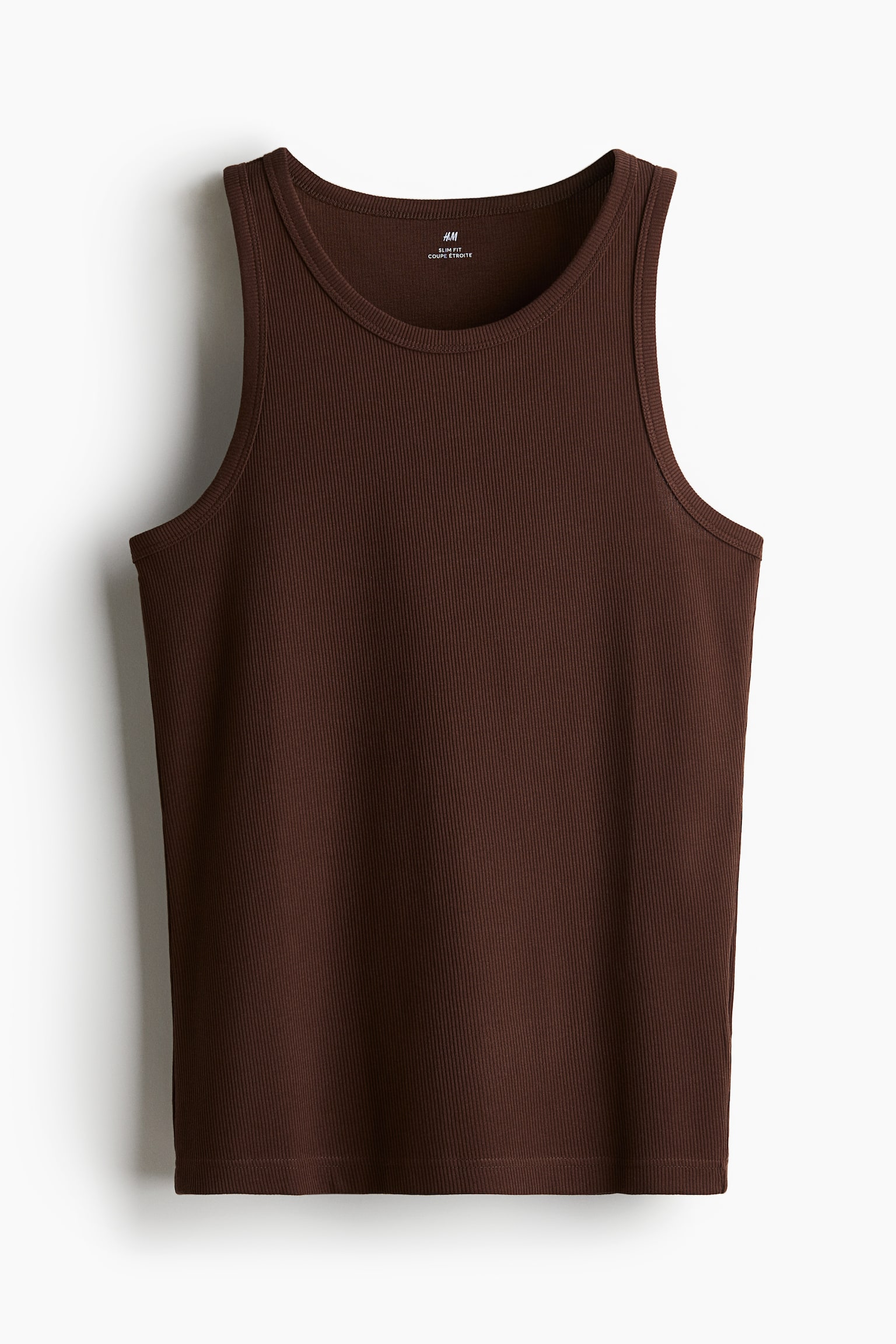 Slim Fit Ribbed vest top - Brown/White/Grey marl/Black/Sage green - 2