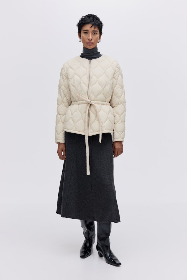 Quilted Jacket - Light beige - 4