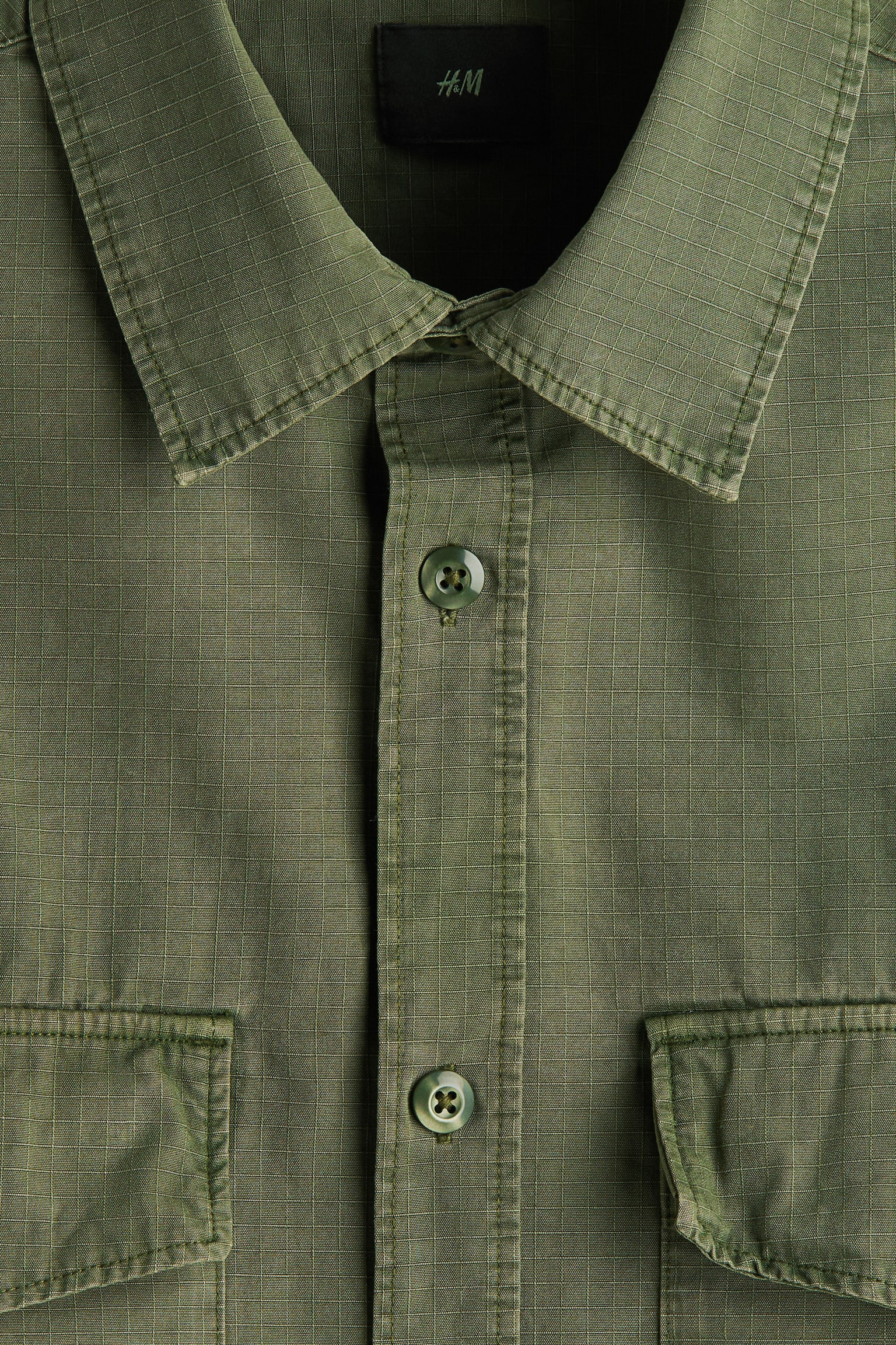 Regular-Fit Utility Shirt - Dark khaki green - 3
