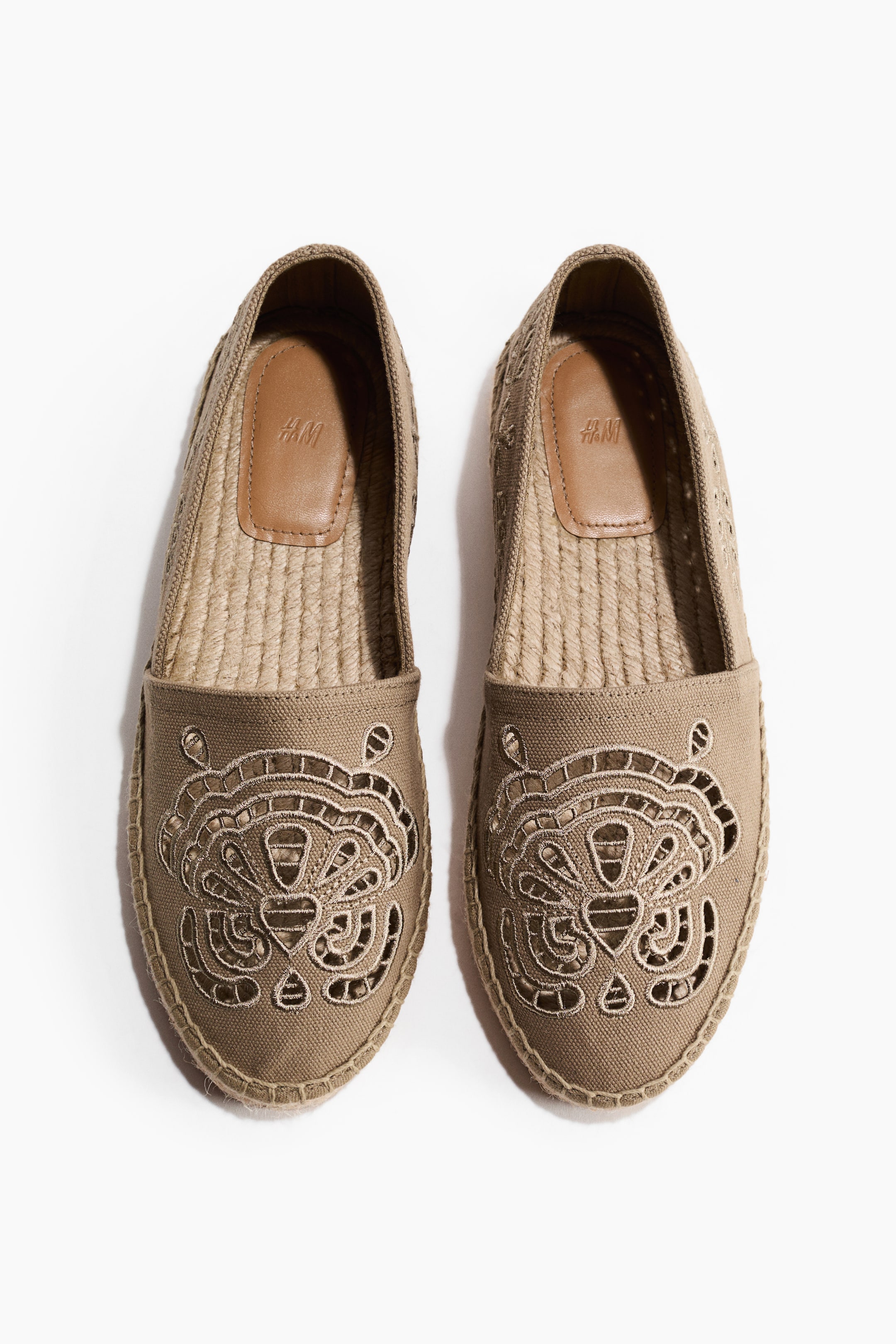 Espadrilles with Eyelet Embroidery