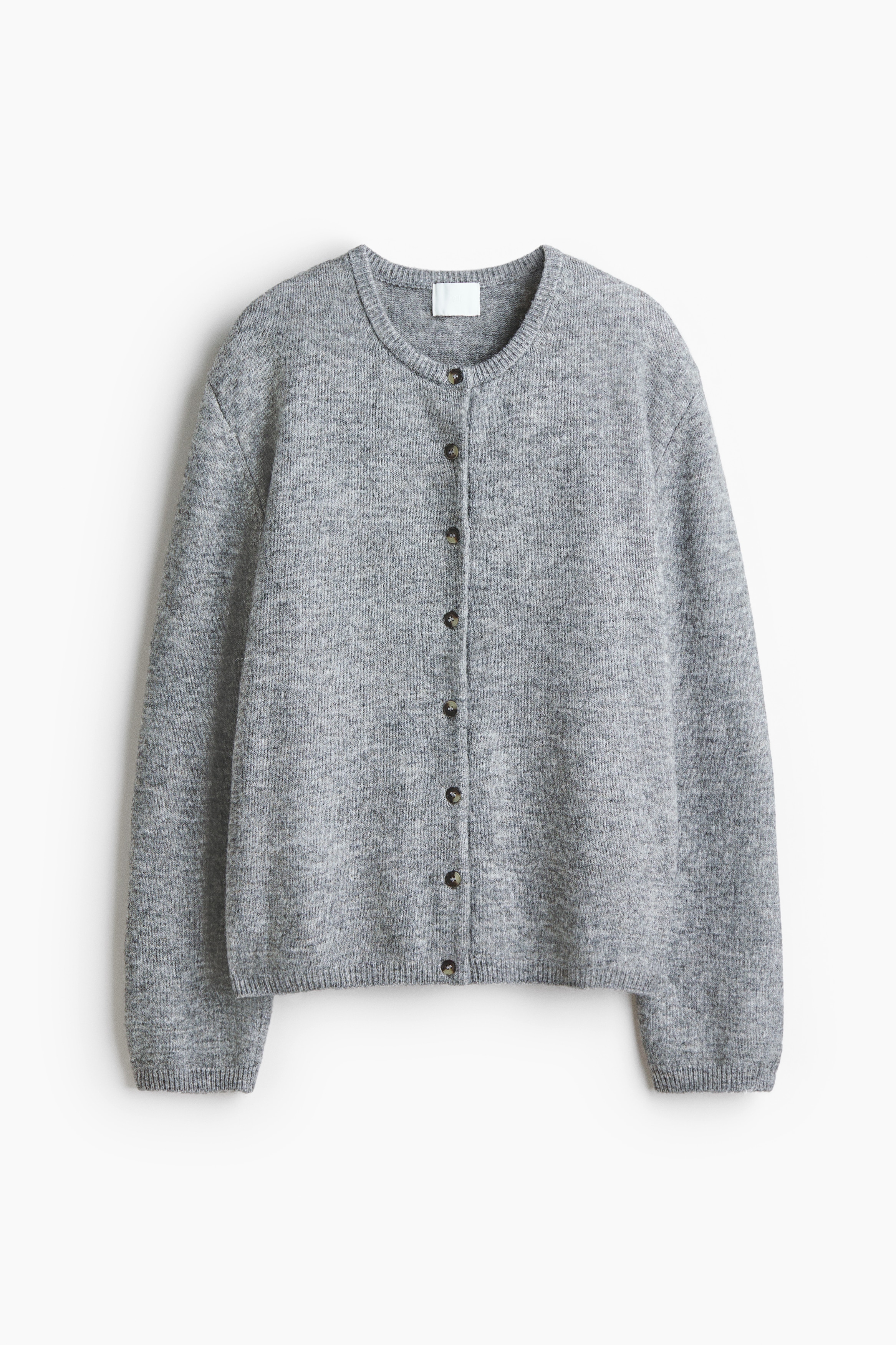 Loose-Fit Cardigan - Gray melange/Dark brown/Dark purple/Light beige melange/Light dusty pink/Beige melange