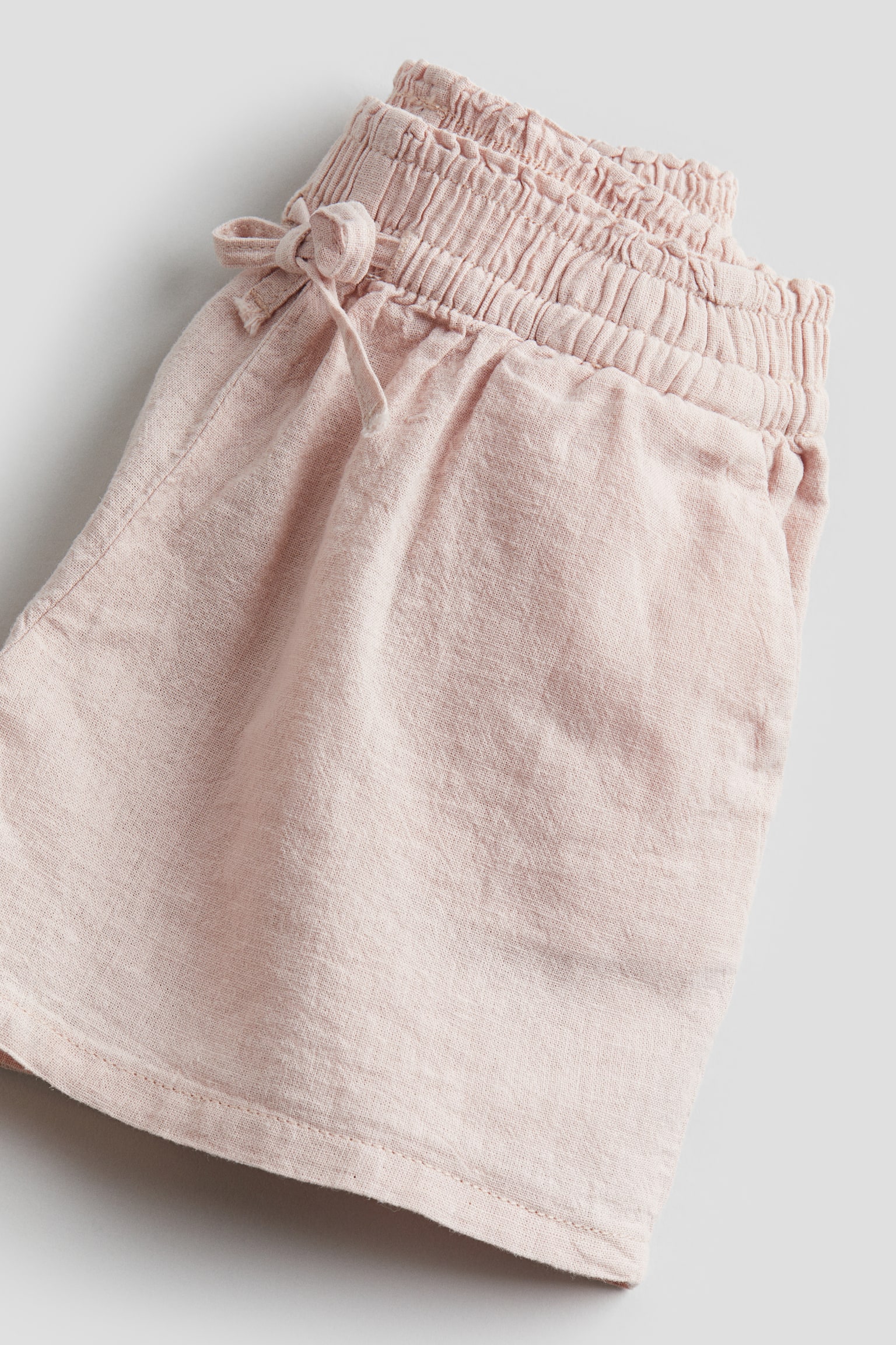 Linen Blend Shorts - Light dusty pink/Charcoal/White - 4