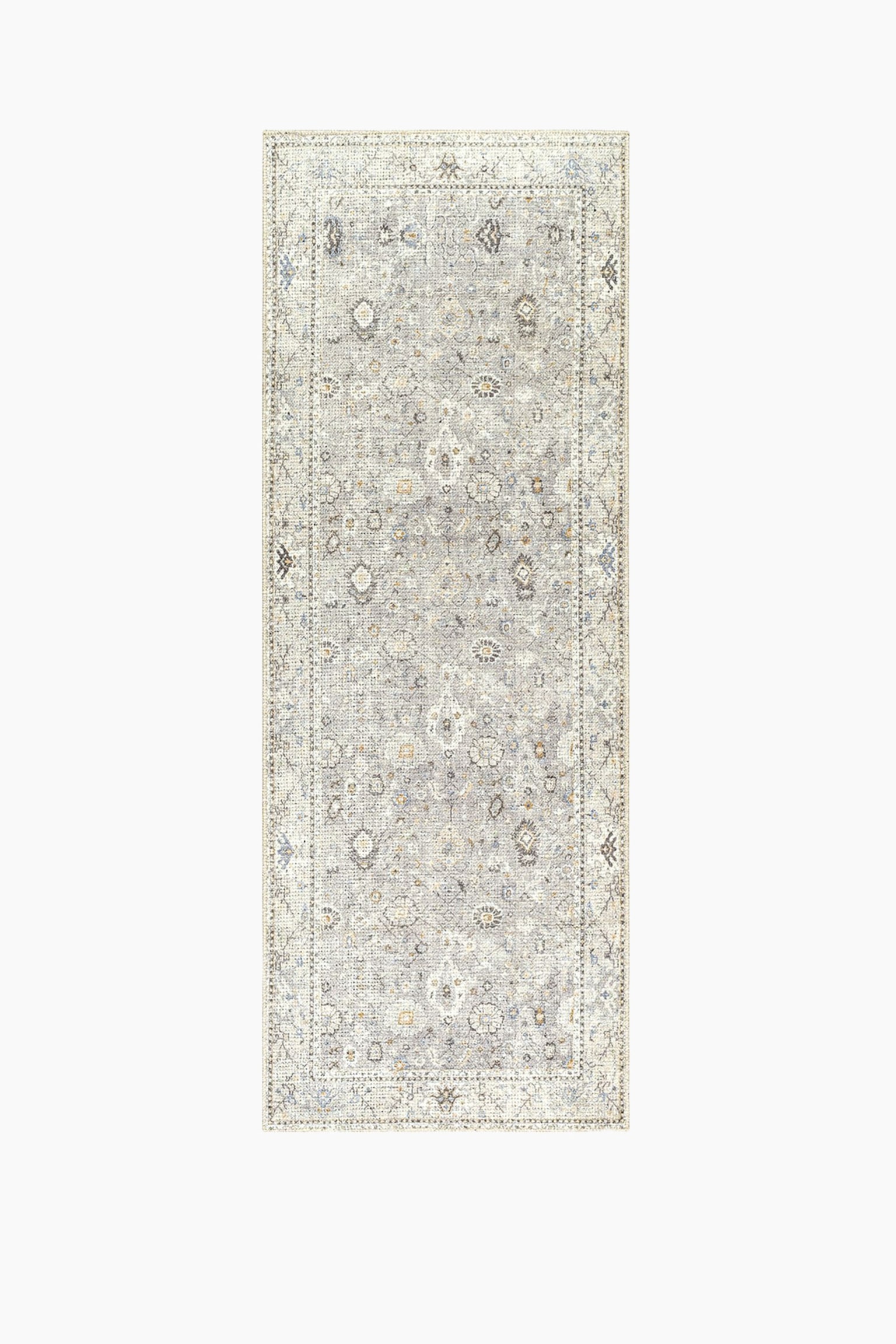 Davina Vintage Traditional Designer Rug - Grey/Brown - 1