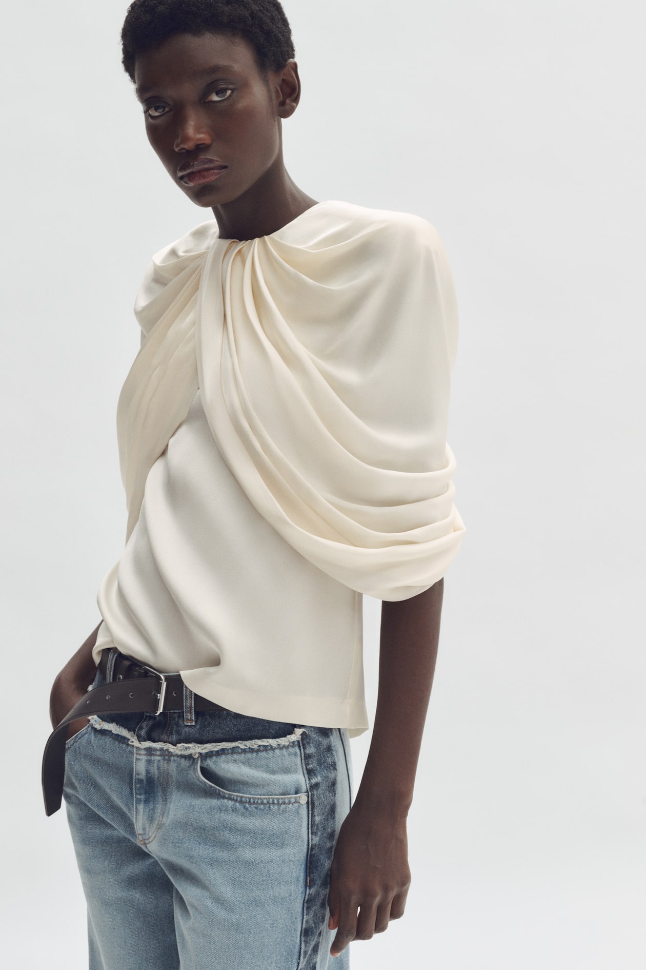 Draped Satin Top - image 5