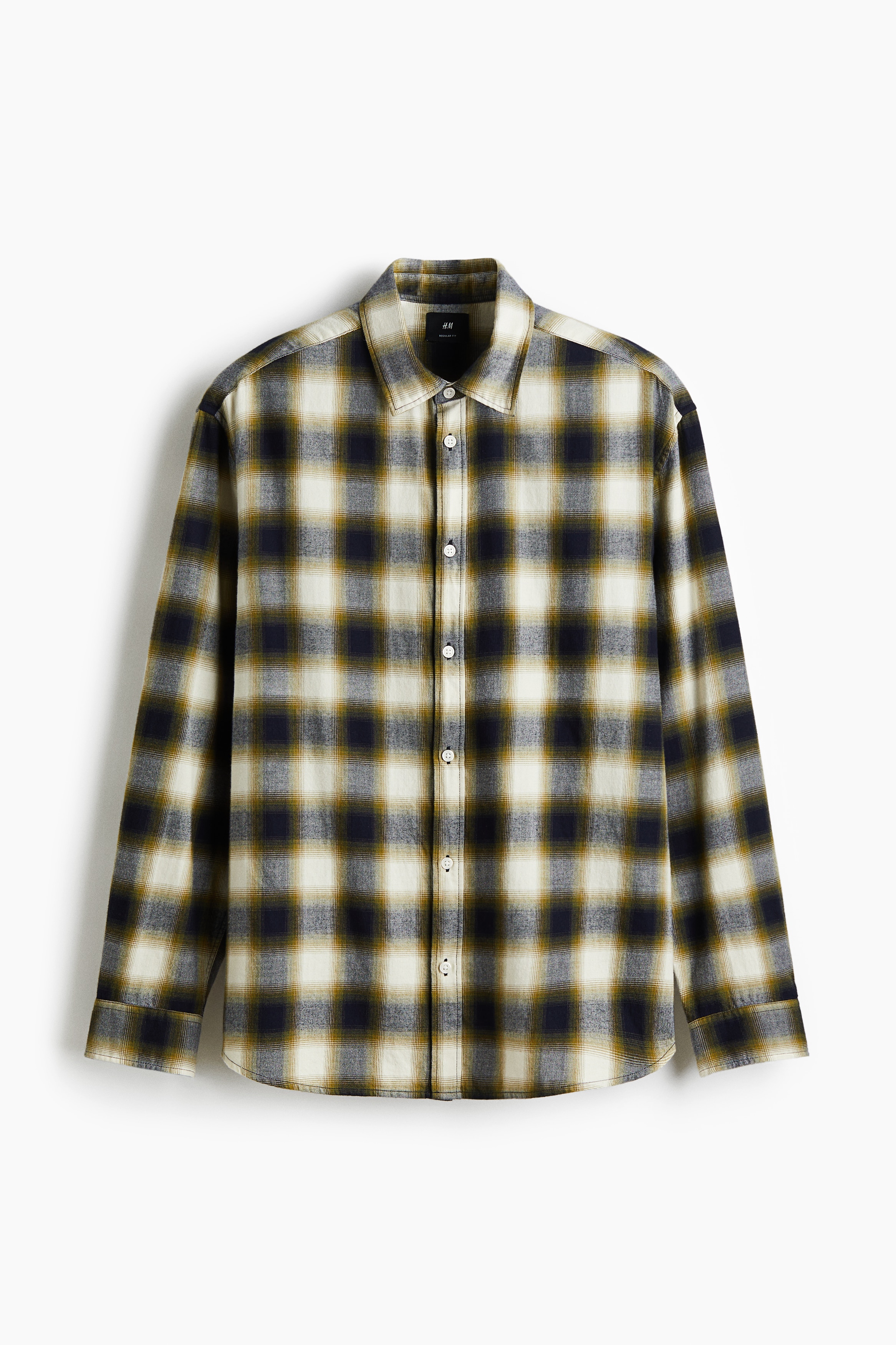 Relaxed Fit Flannel shirt - Dark green/Checked/Navy blue/Checked/Dark brown/Checked/Black/Grey checked