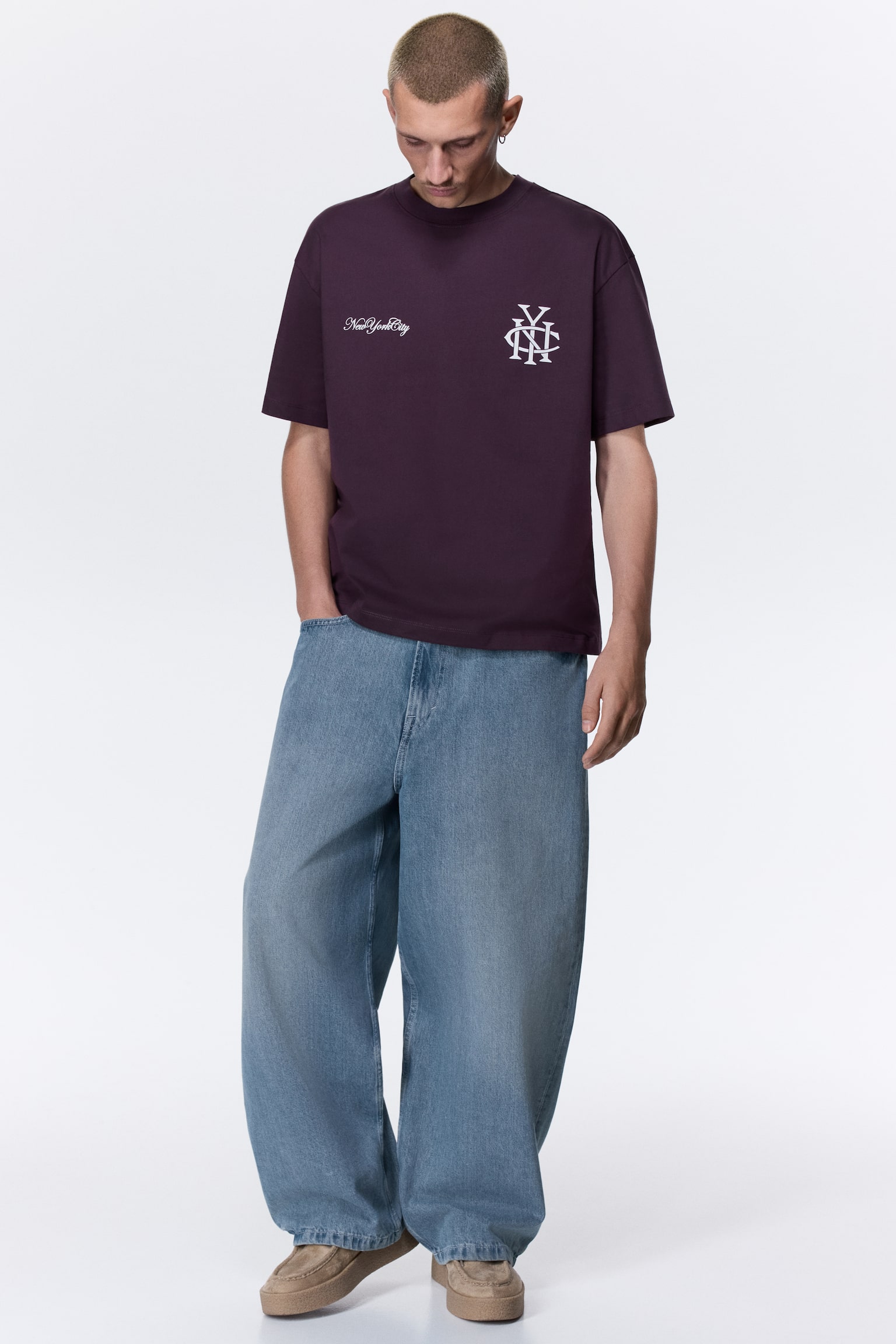 Loose-Fit Printed T-Shirt - Purple/NYC/White/SoHo/White/New York City/Light gray melange/Newport/Black/Golden Sunset/Dark blue/New York City/White/SoHo/Dark teal/SoHo NYC - 3