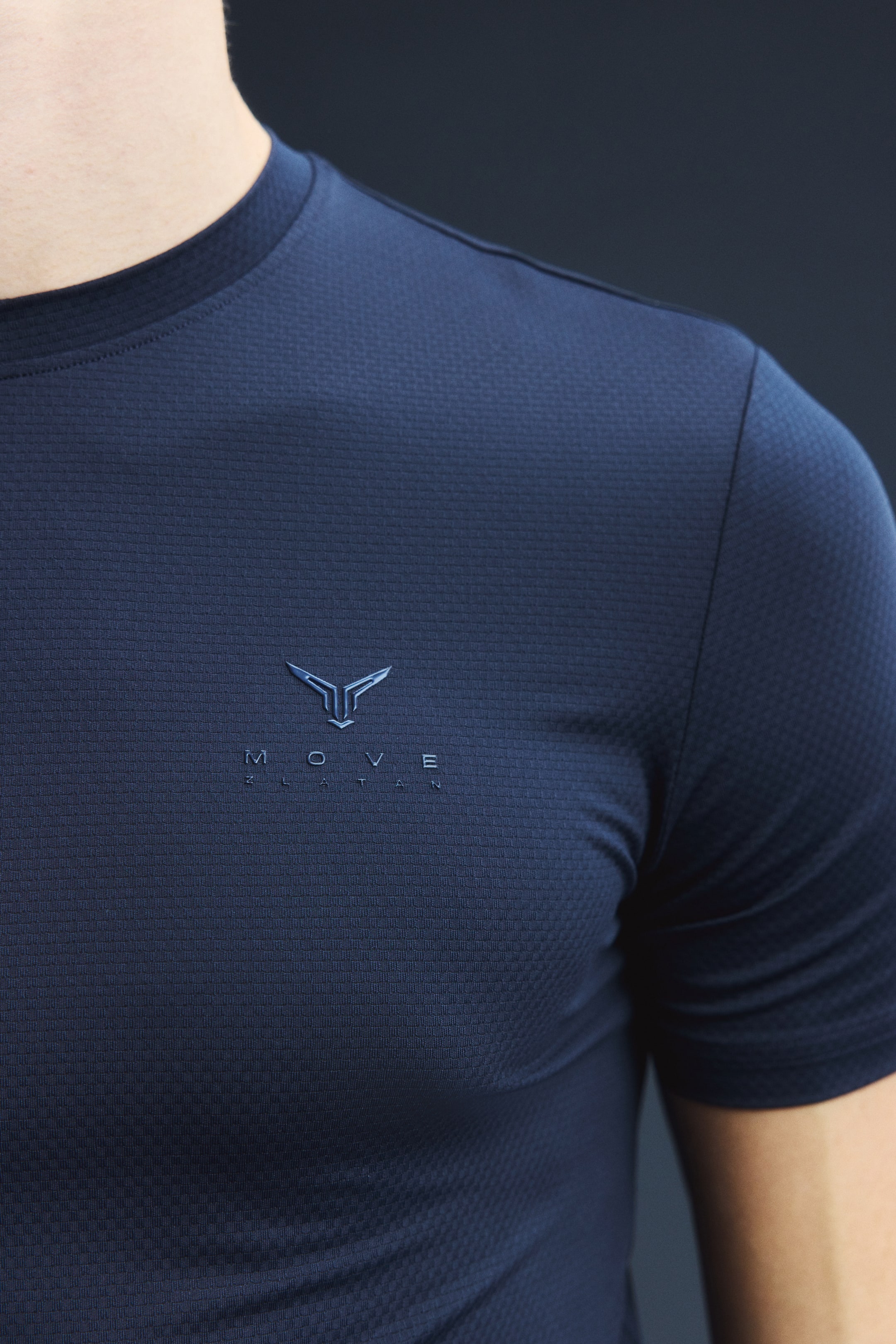 View larger image: Muscle Fit Sports T-shirt with DryMove™ - Navy blue/Move Zlatan - Men | H&M IN 1