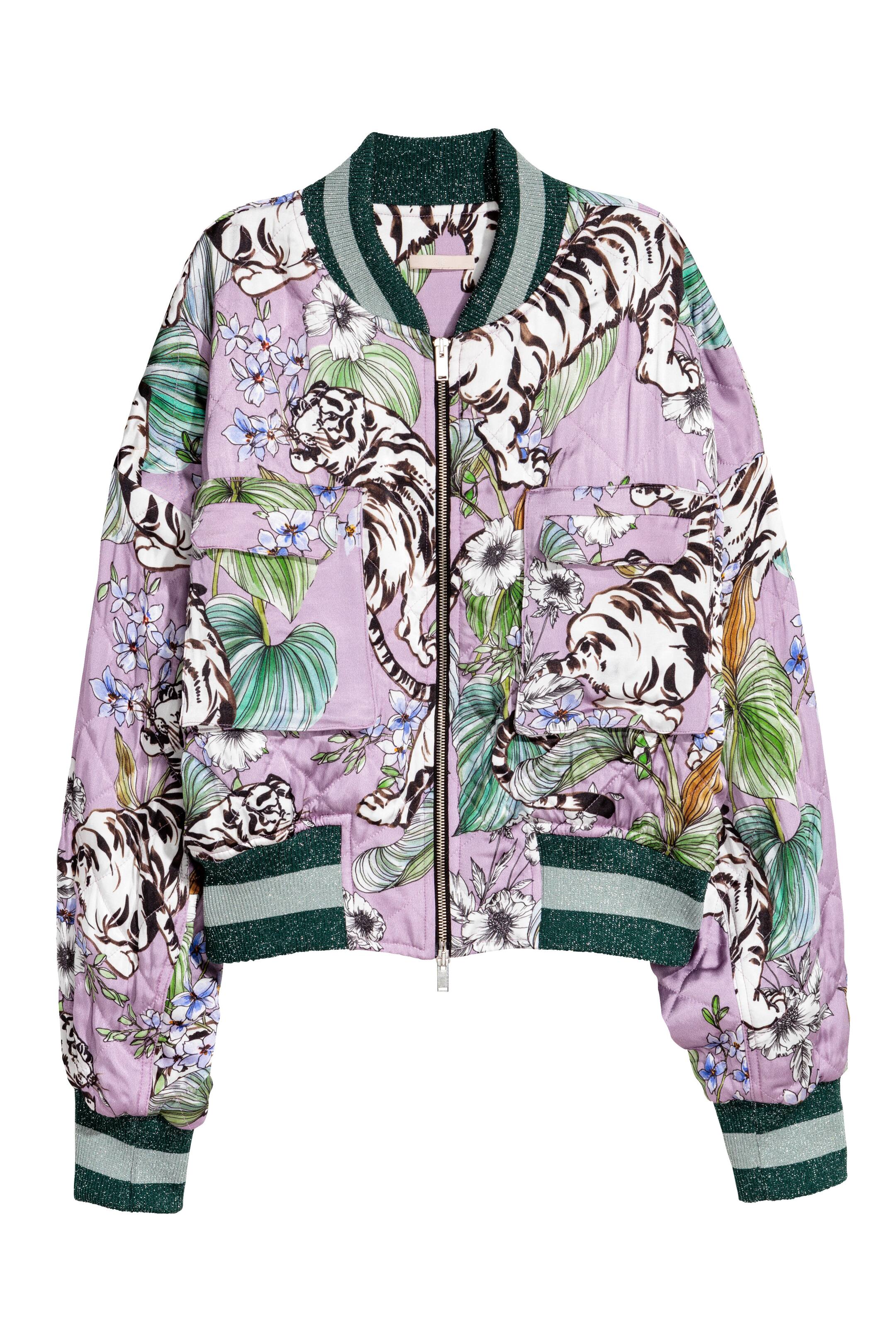 View larger image: Quilted bomber jacket - Purple/Tigers - Ladies | H&M GB 1