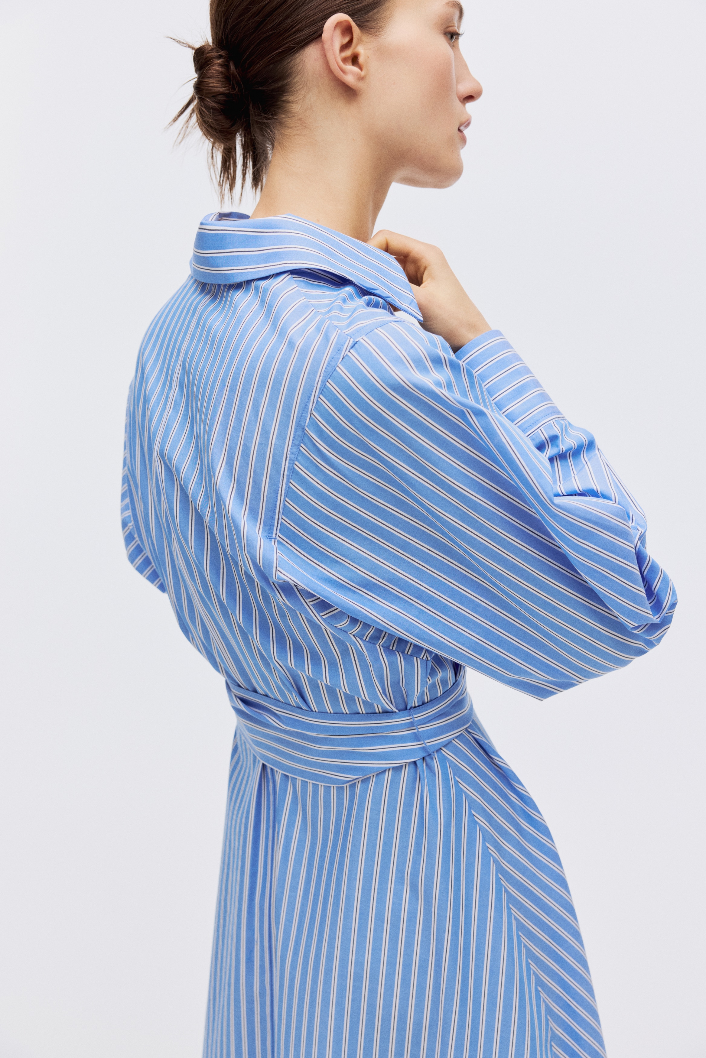 Women's Blue/striped Shirt Dress