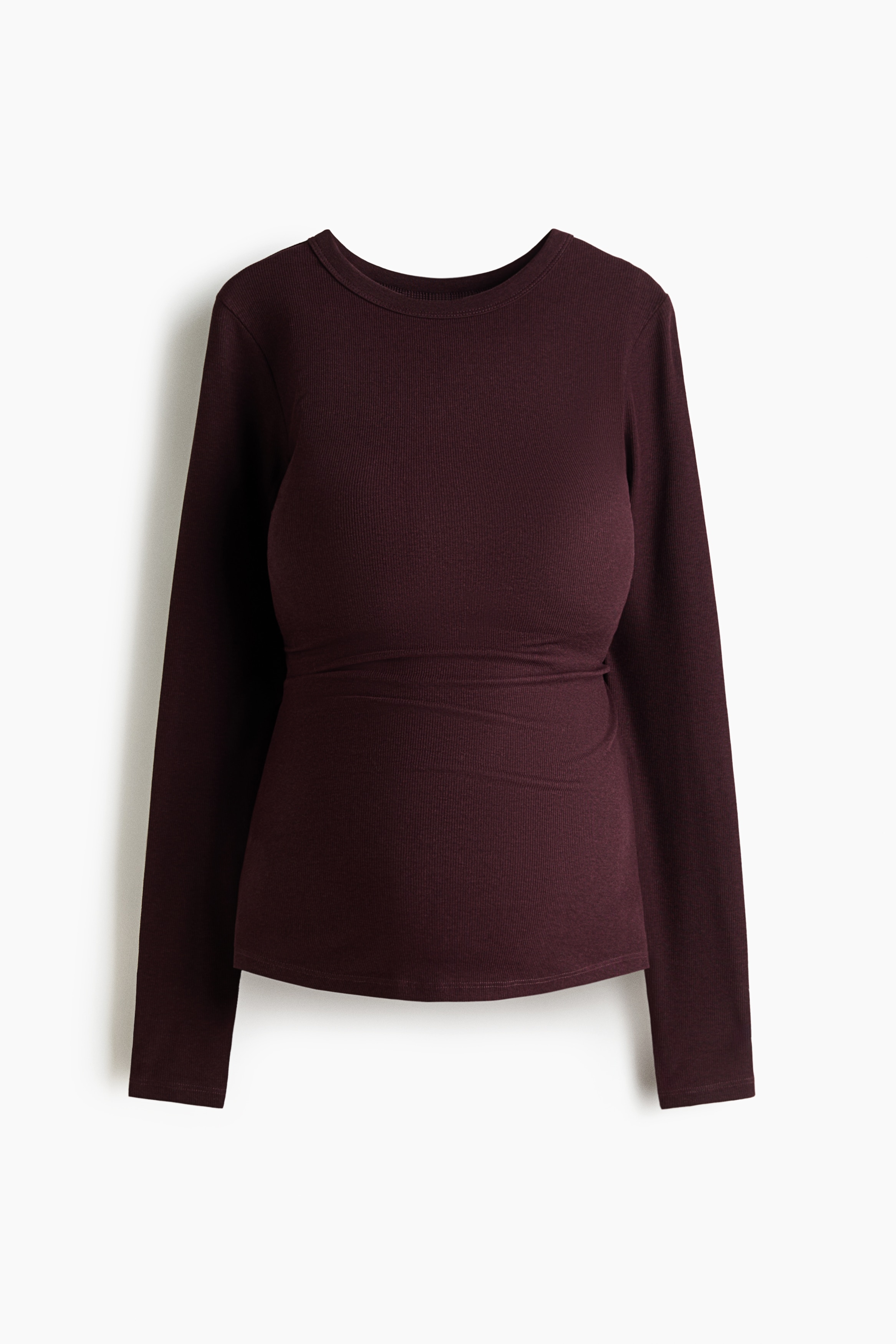 MAMA Ribbed jersey top - Burgundy/Black/Light beige marl/Cream/Dusty pink/Bright red/Light green/Light pink/Dark brown/Pigeon blue/Grey marl