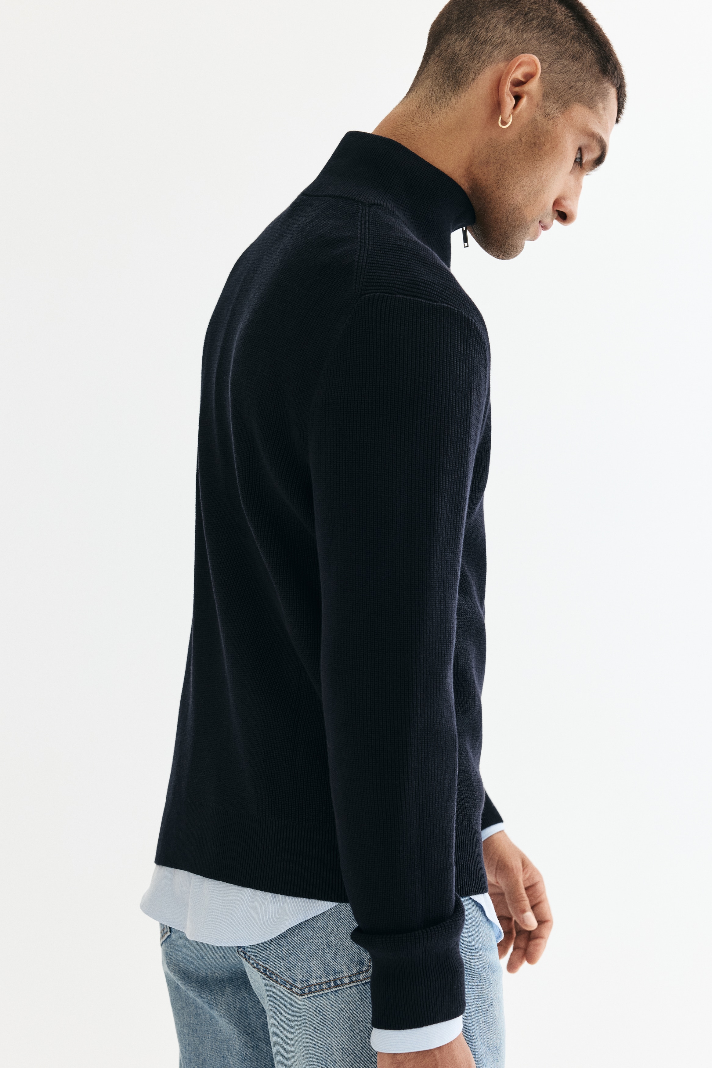Regular Fit Zip-top jumper