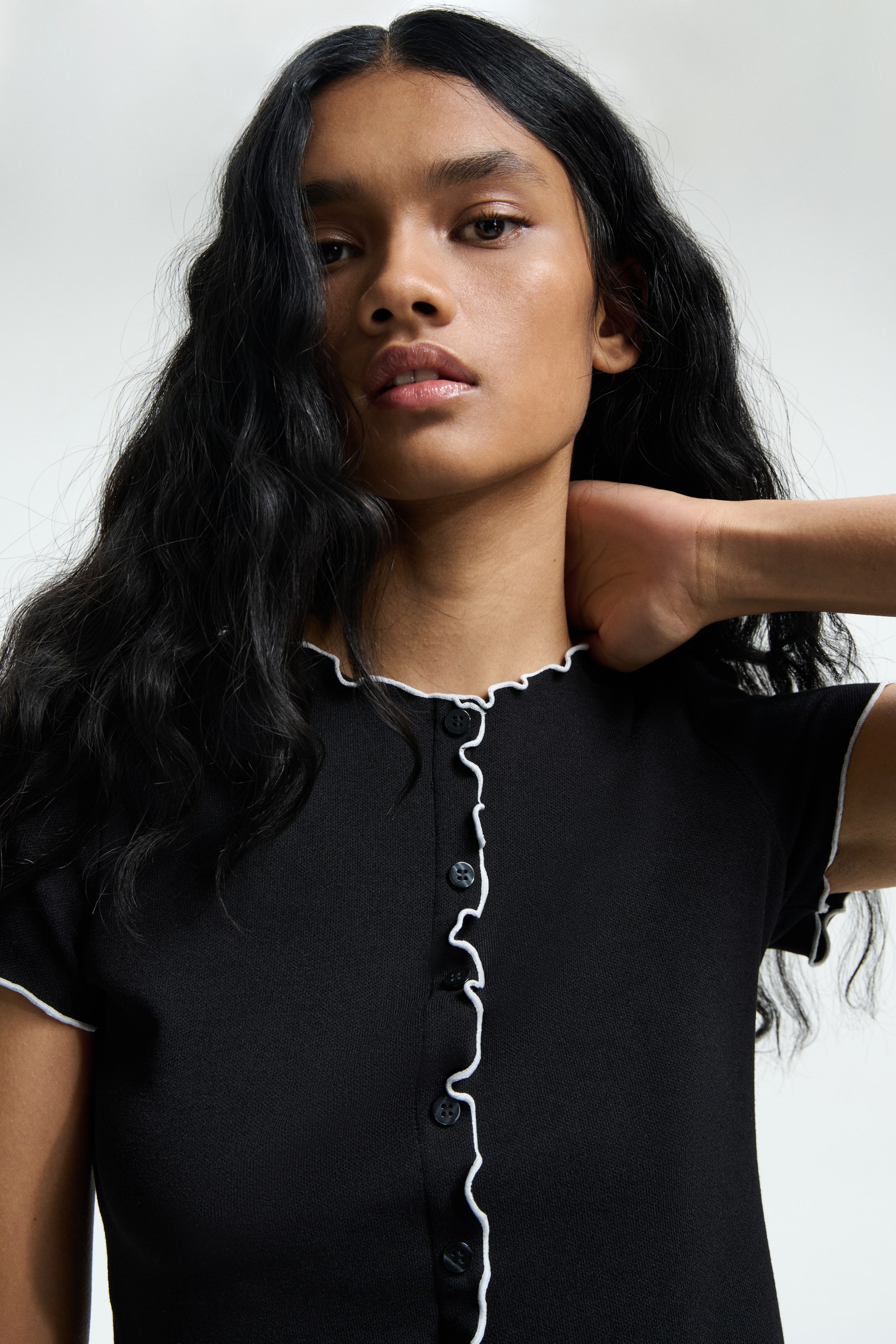 View larger image: Overlocked top - Black - Ladies | H&M IN 2