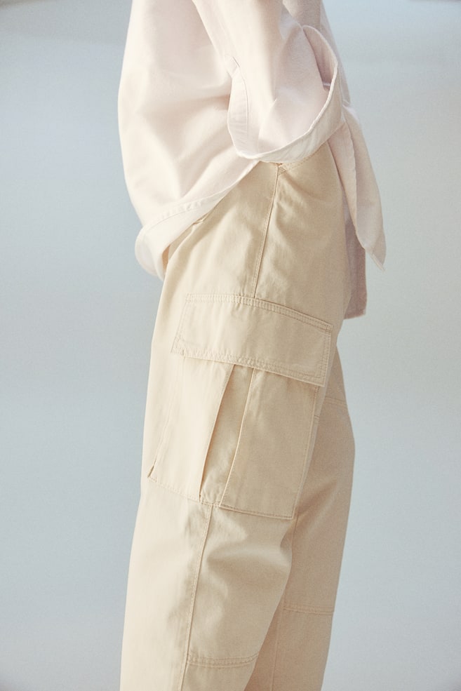 Pantalon cargo en coton - Blanc/Noir/Crème/Beige/dc/dc - 5