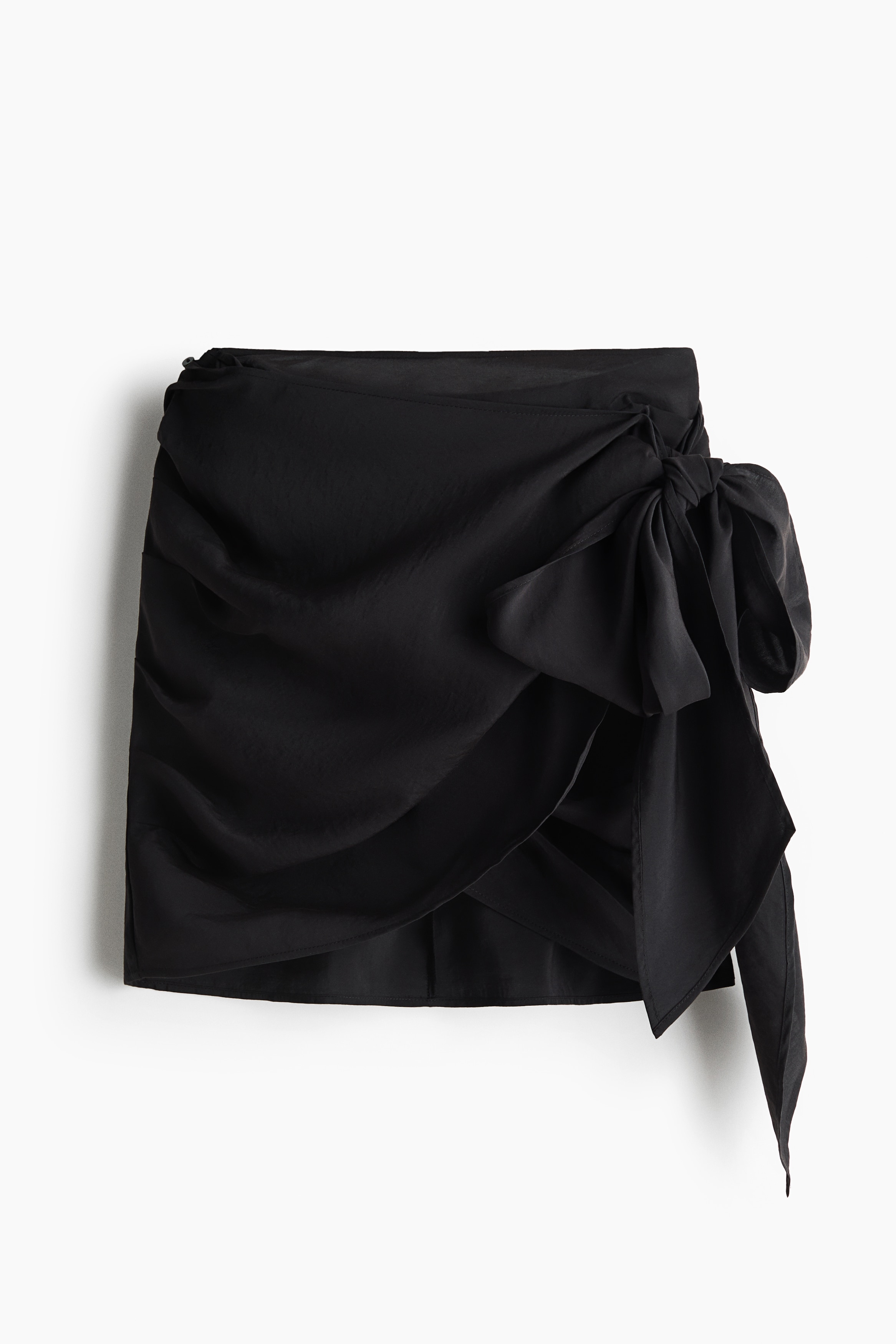 Draped wrap skirt - Black/Light pink