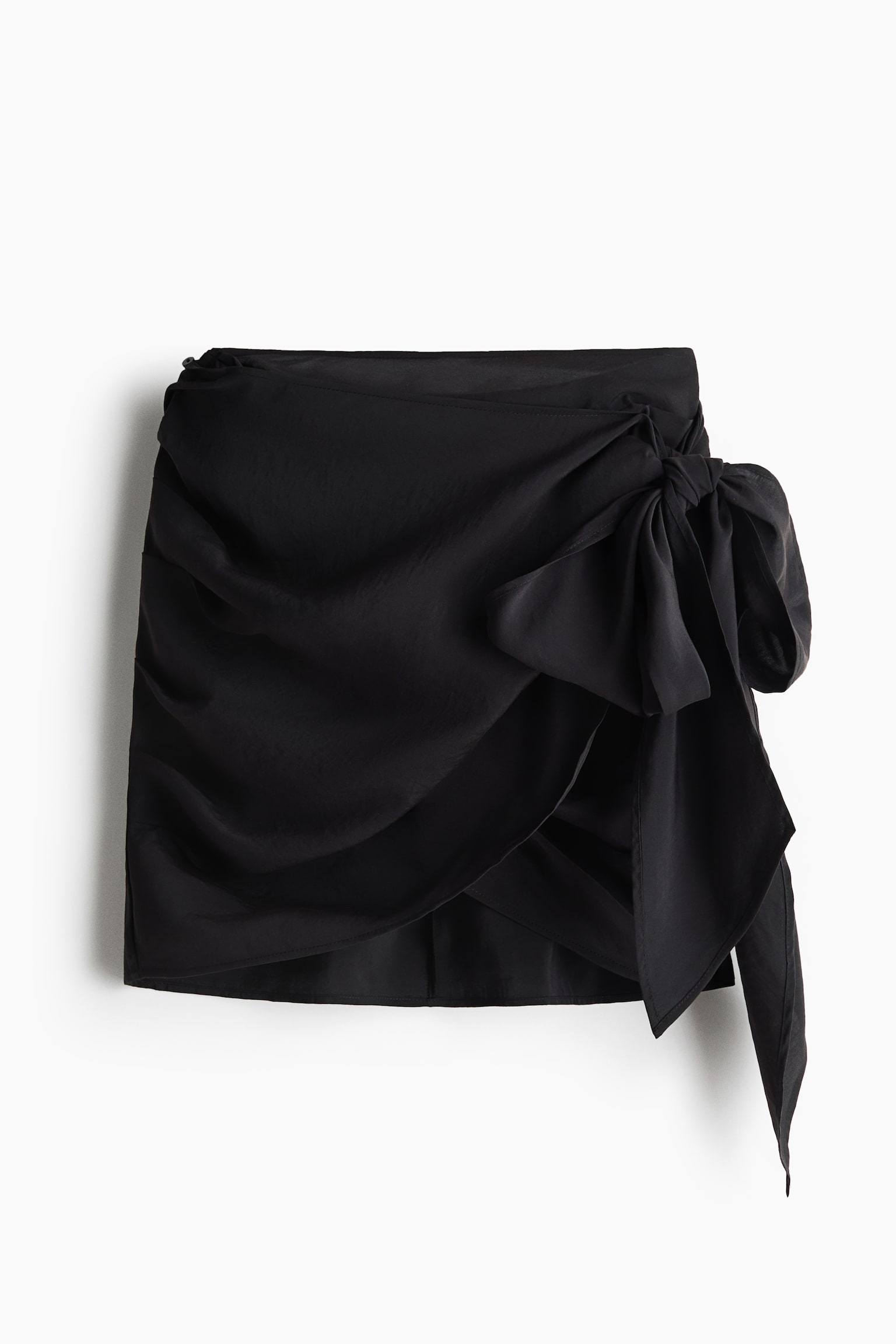 Draped wrap skirt - Black - 1