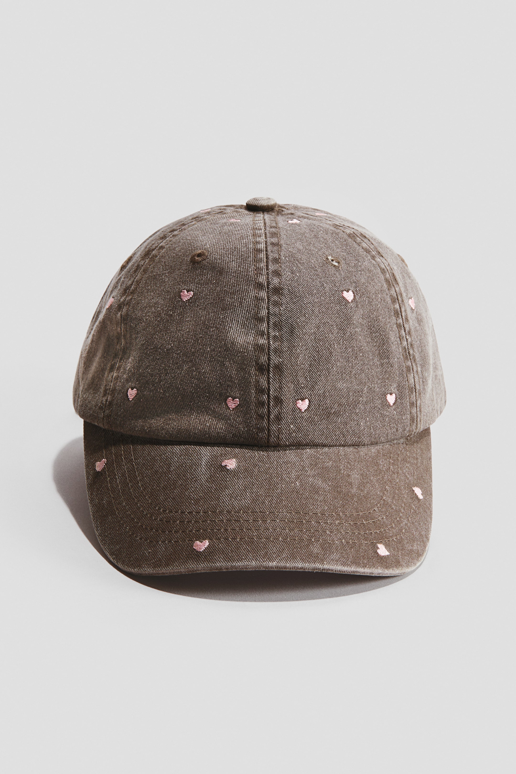 View larger image: Tie-back twill cap - Dark brown/Hearts - Kids | H&M 1