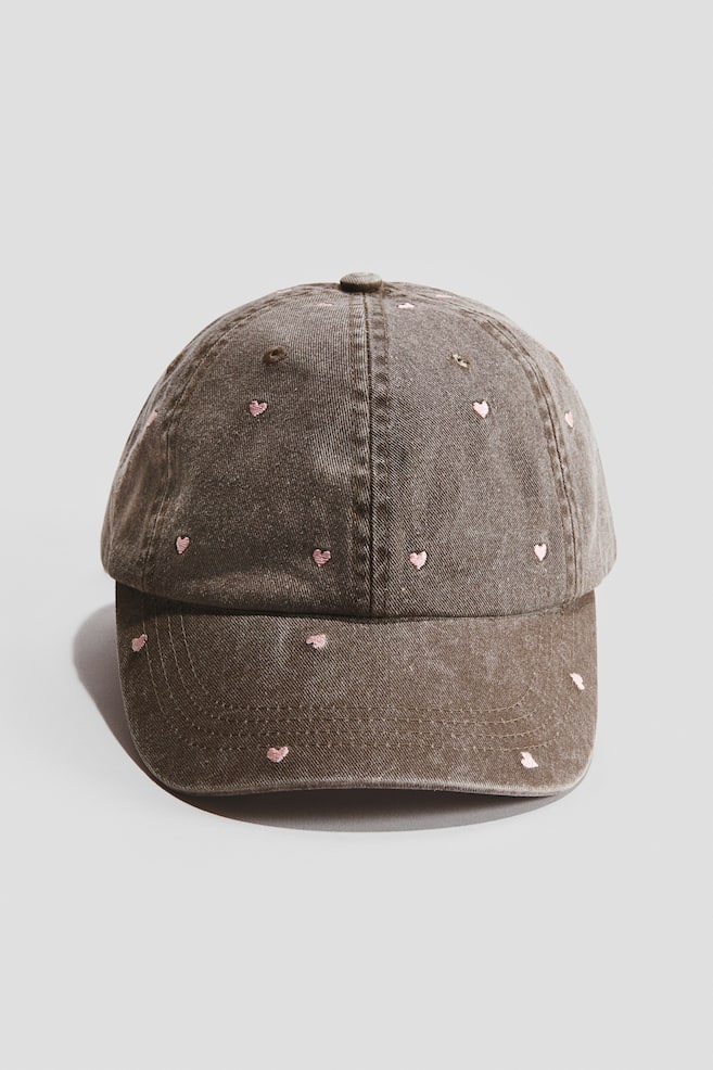Tie-back twill cap - Dark brown/Hearts/Navy blue/Paris - 1
