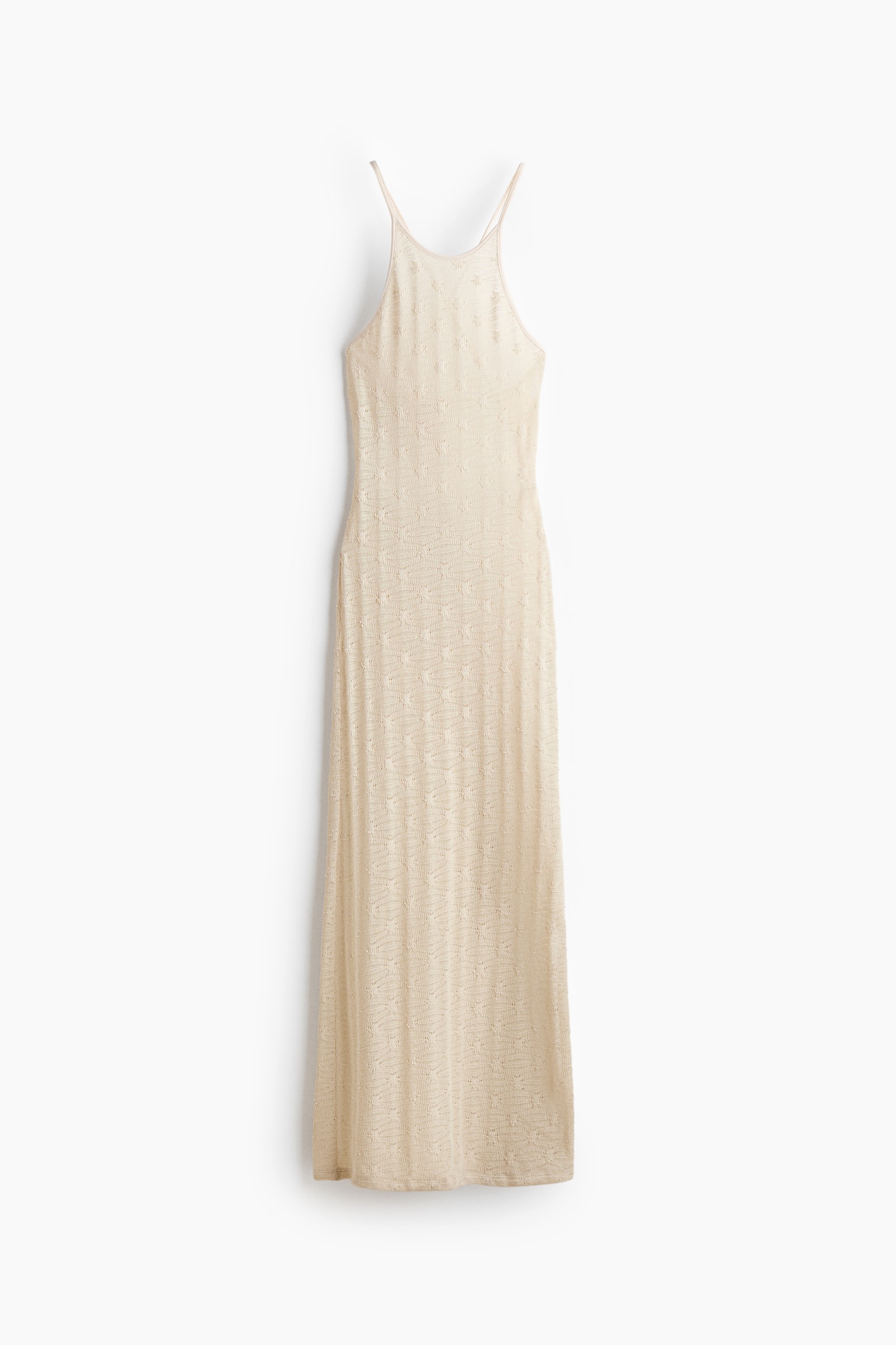 Crochet-Look Low-Back Dress - Light beige - 1