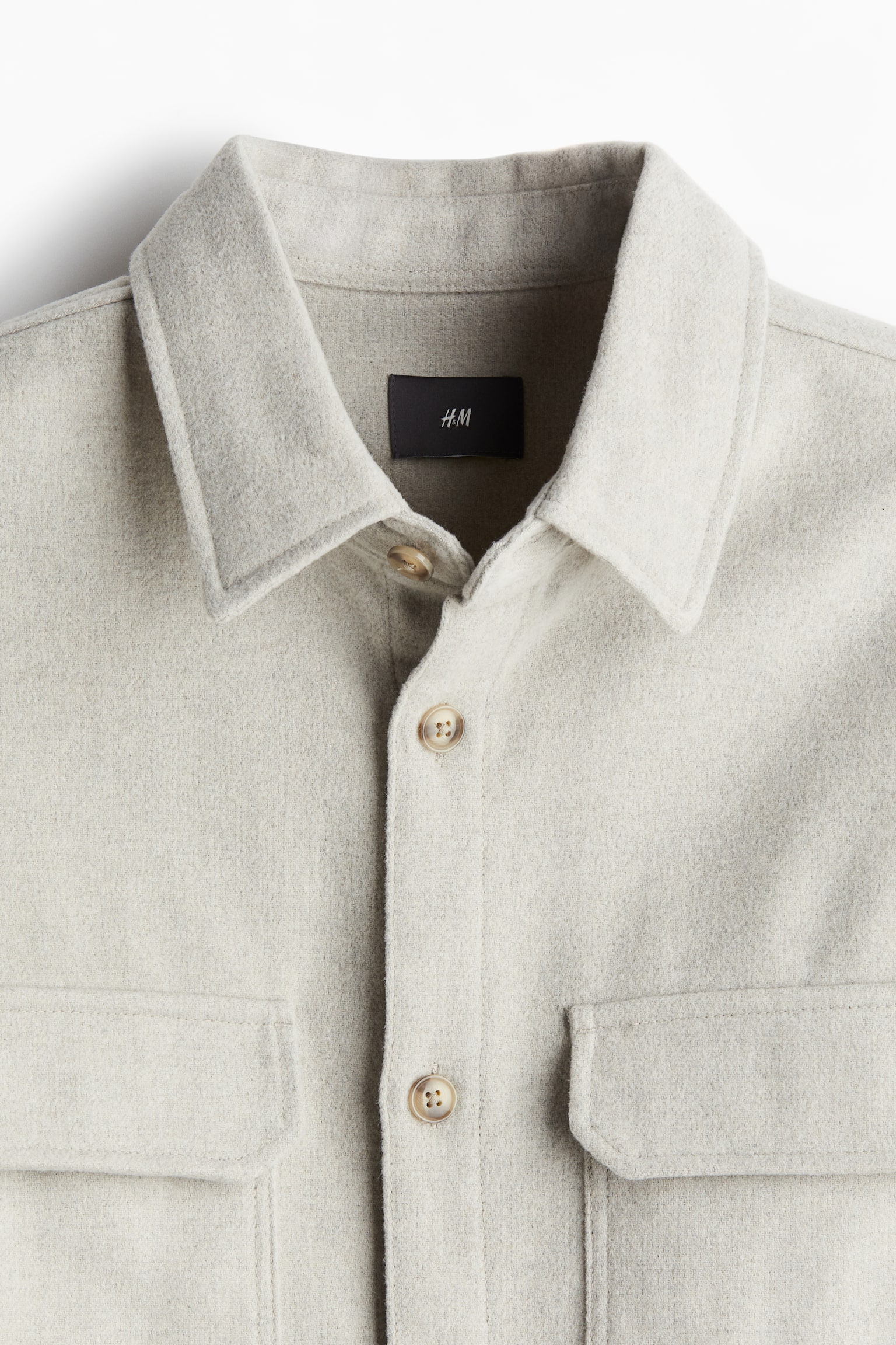 Regular Fit Felted overshirt - Light greige/Beige/Checked/Navy blue/Black/Grey/Grey/Pinstriped - 6