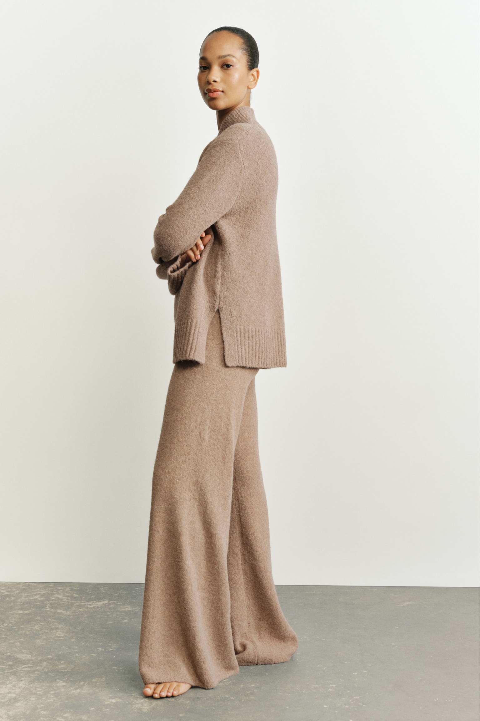 Женский свитер H&M Loose-Fit Wool-Blend, цвет: Бежевый — фото 5