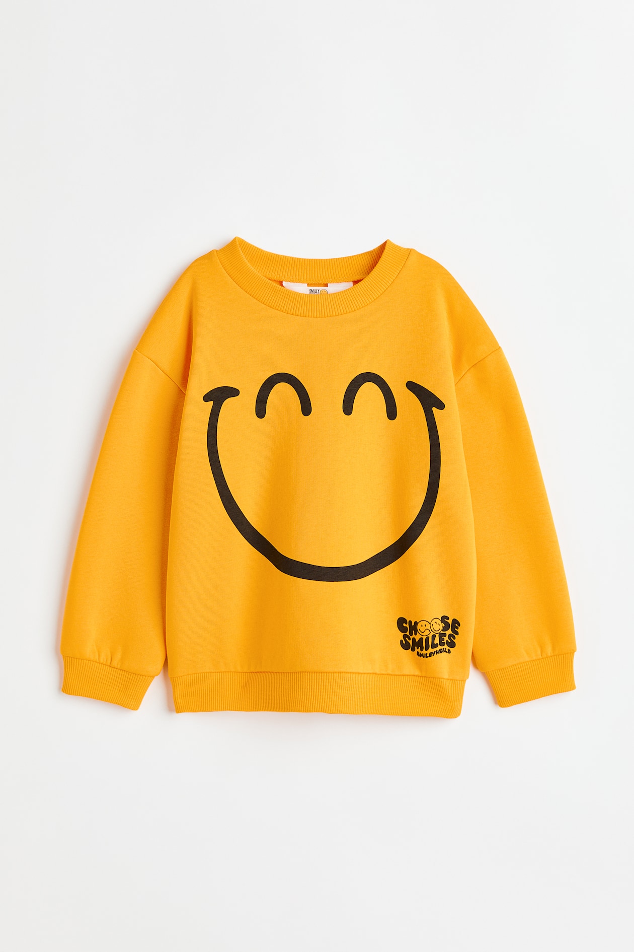 Printed Sweatshirt - Round Neck - Long sleeve - Yellow/SmileyWorld ...