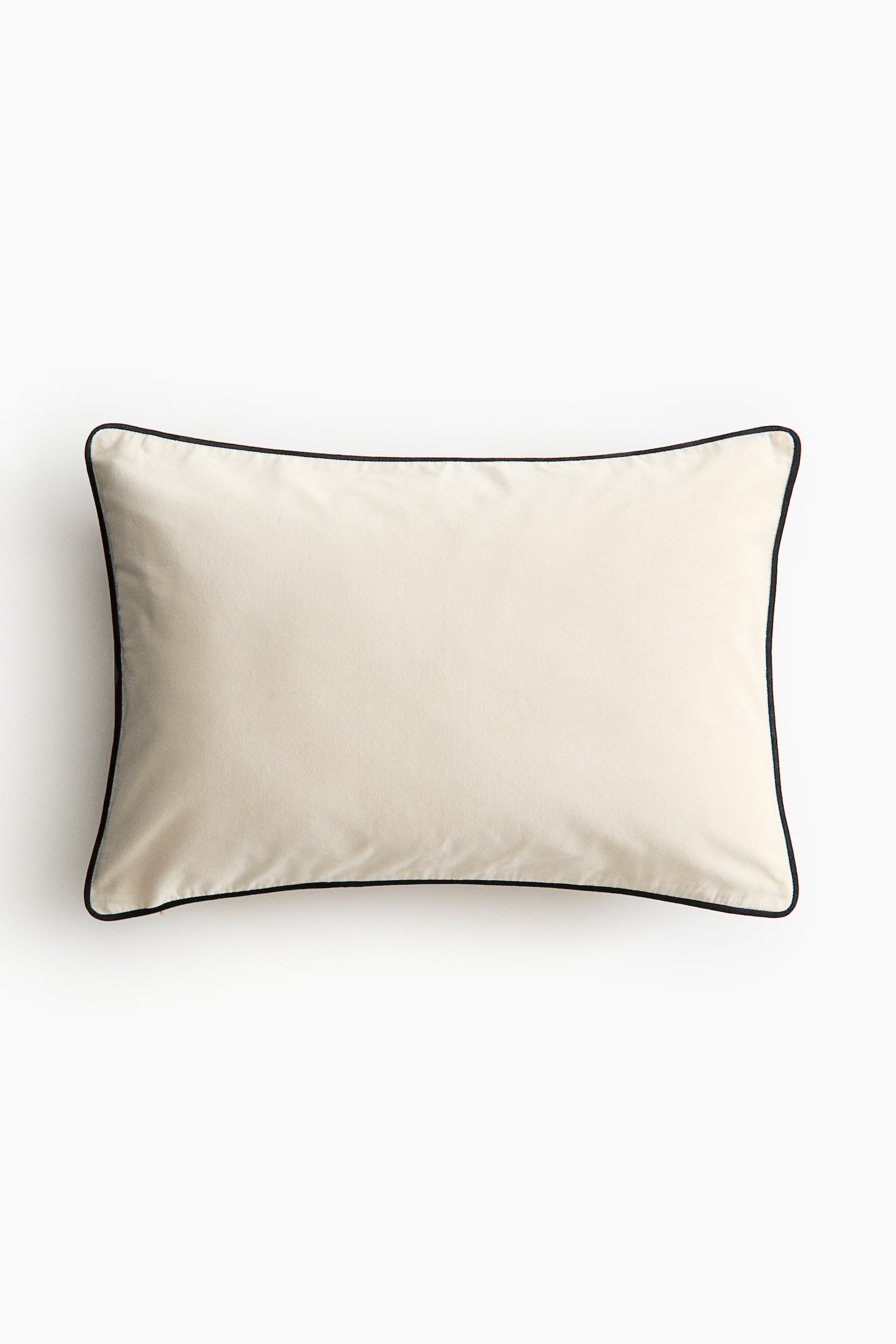 Piping-detail velvet cushion cover - Light beige/Brown/Old rose/Light dusty pink/Light green/Greige - 4