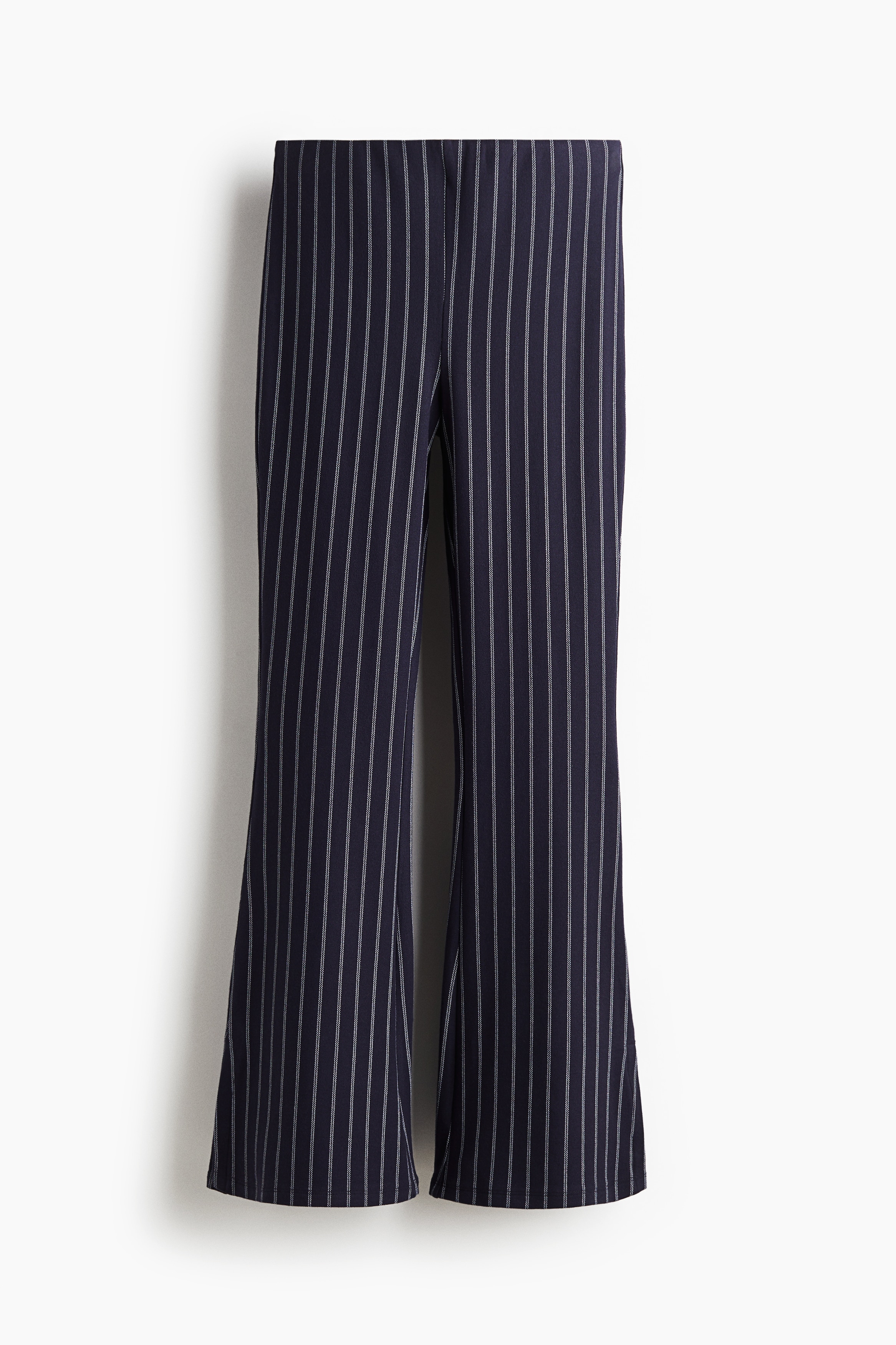 Flared jersey trousers - Navy blue/White striped/White/Black striped