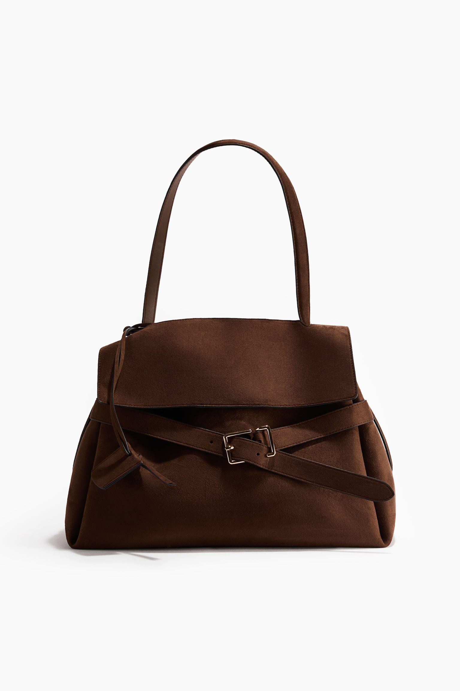 Strap-detail handbag - Marron