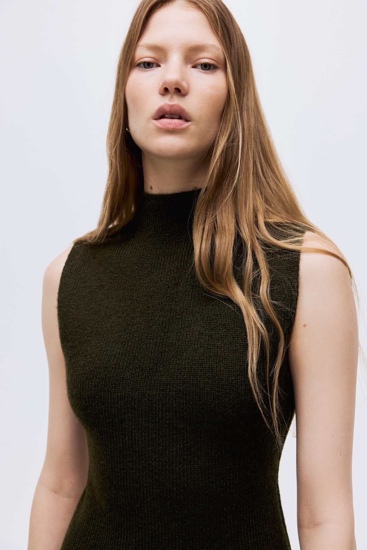 Knit Mock Turtleneck Dress - image 3