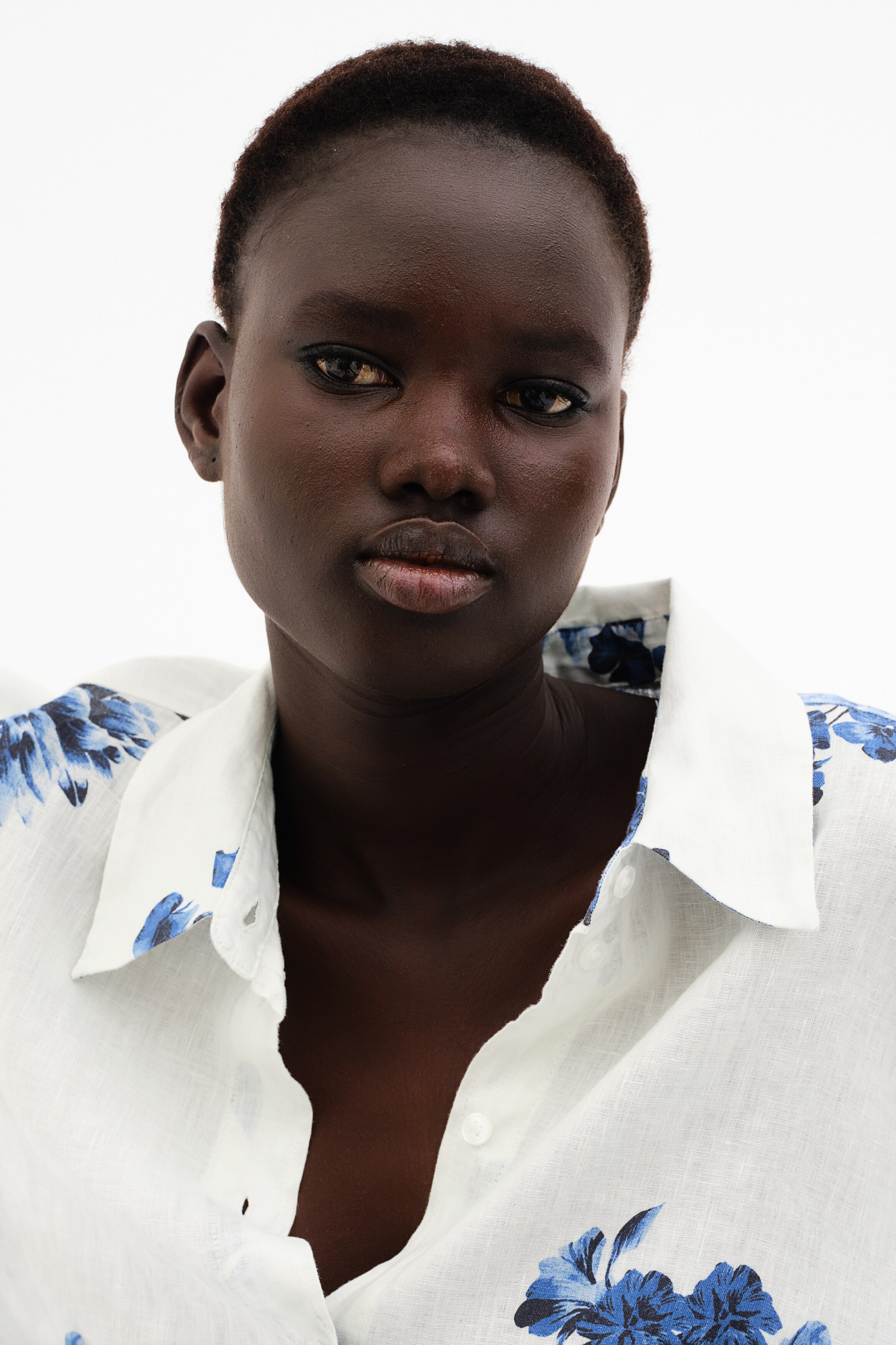 Patterned Linen Shirt - Cream/floral - Ladies | H&M US